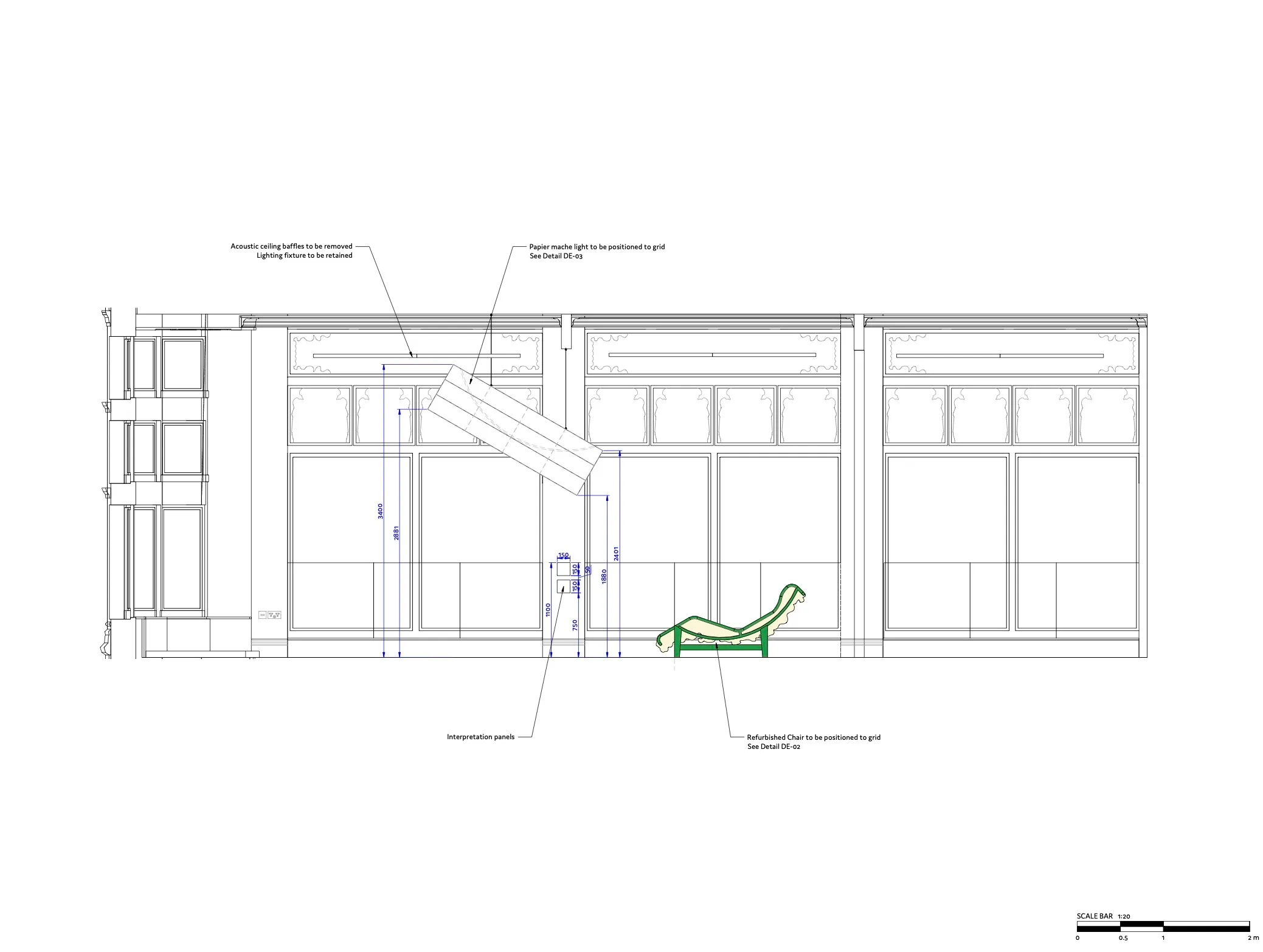 Proposed Section CC. By Office S&M, RIBA Chartered Architectural Practice in London.