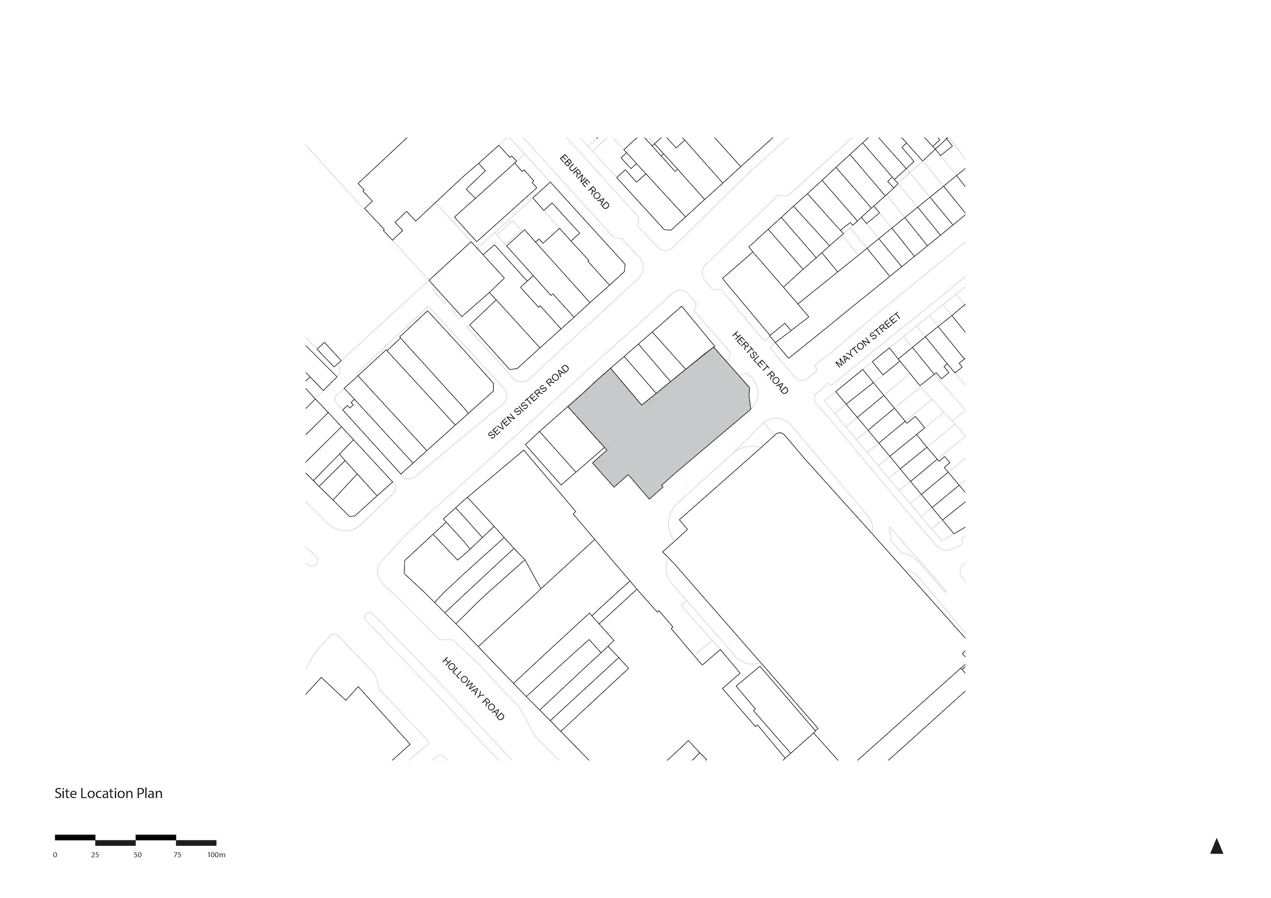 Site Plan of the project. By Office S&M, RIBA Chartered Architectural Practice in London.
