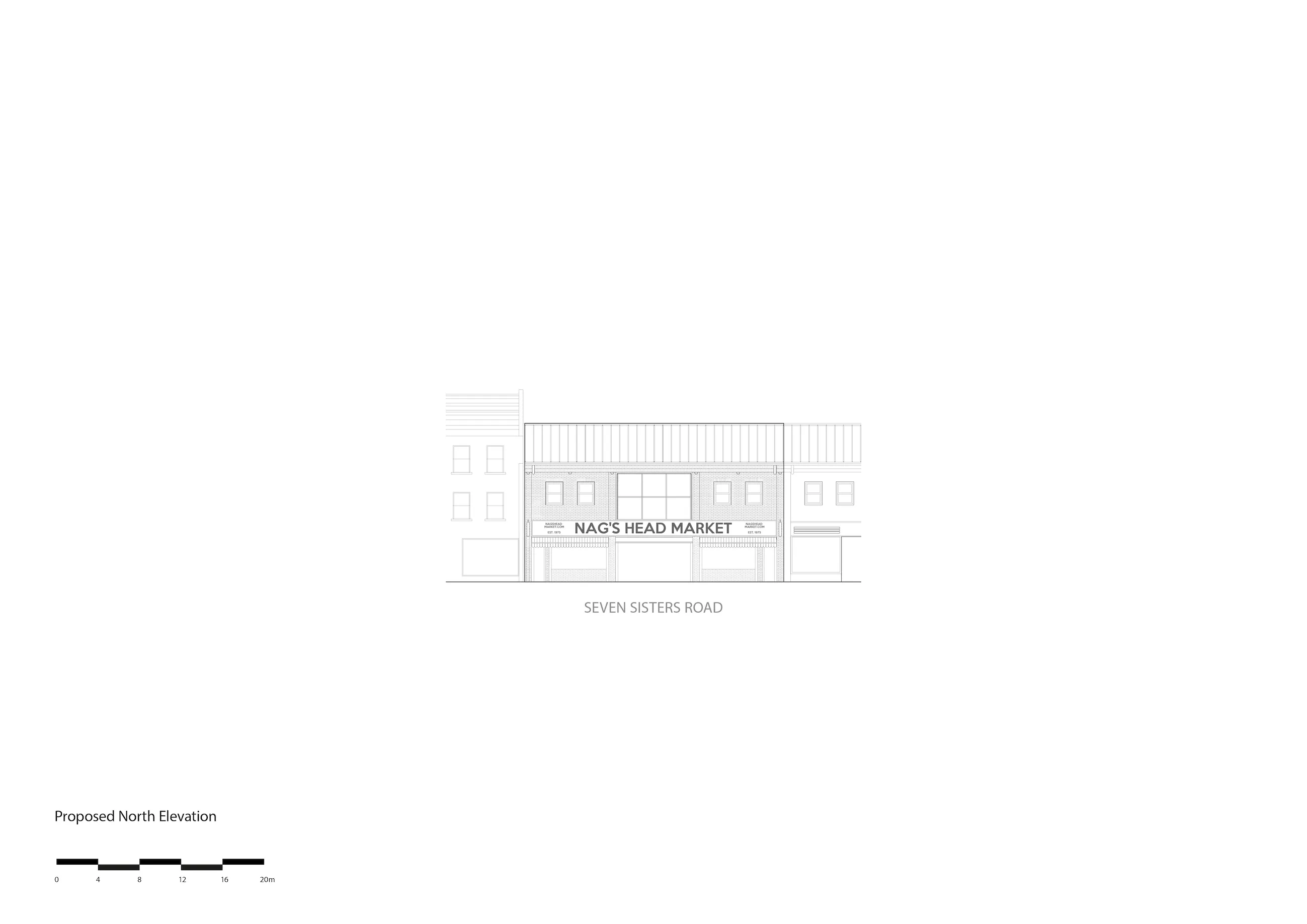 Proposed North Elevation. By Office S&M, RIBA Chartered Architectural Practice in London.