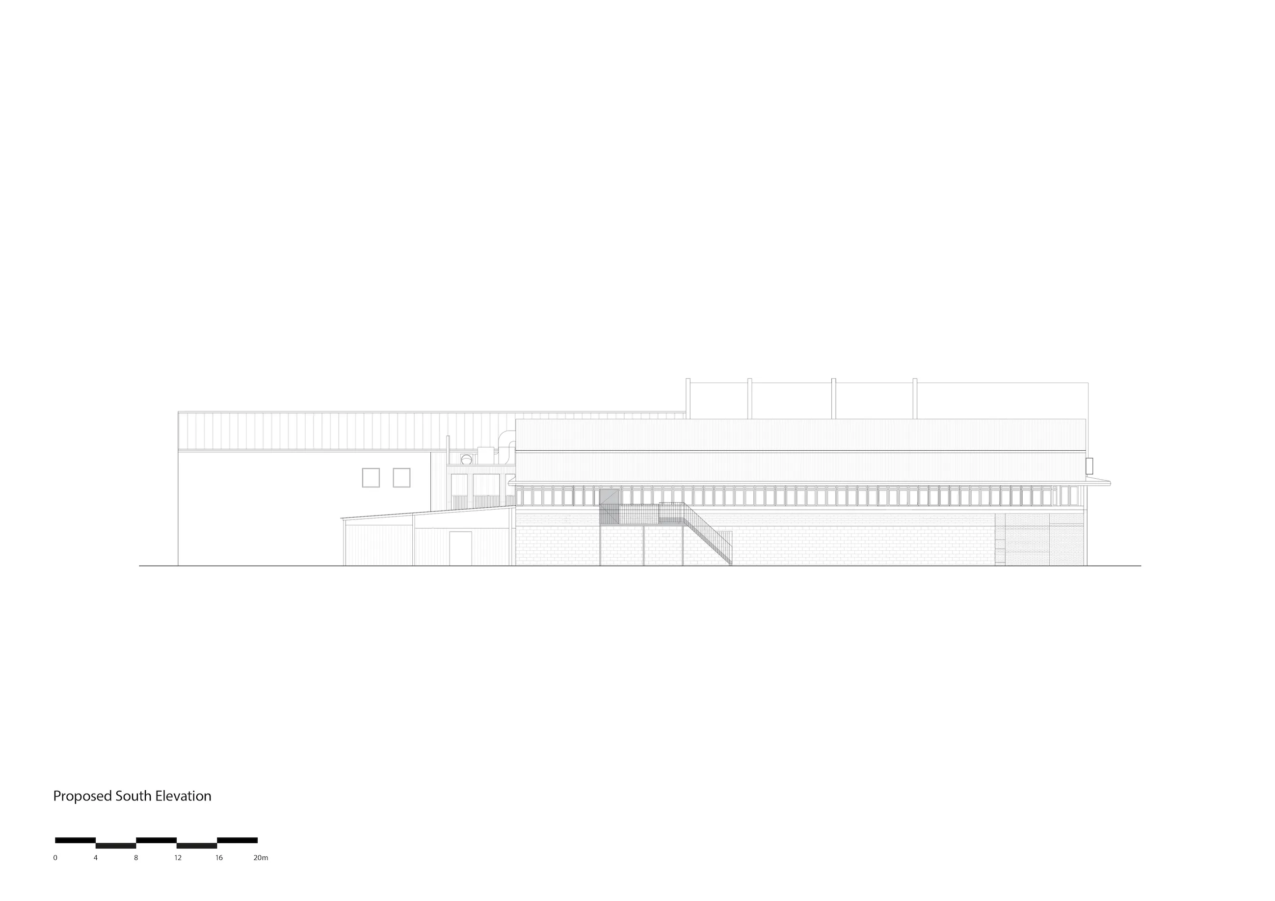 Proposed South Elevation. By Office S&M, RIBA Chartered Architectural Practice in London.