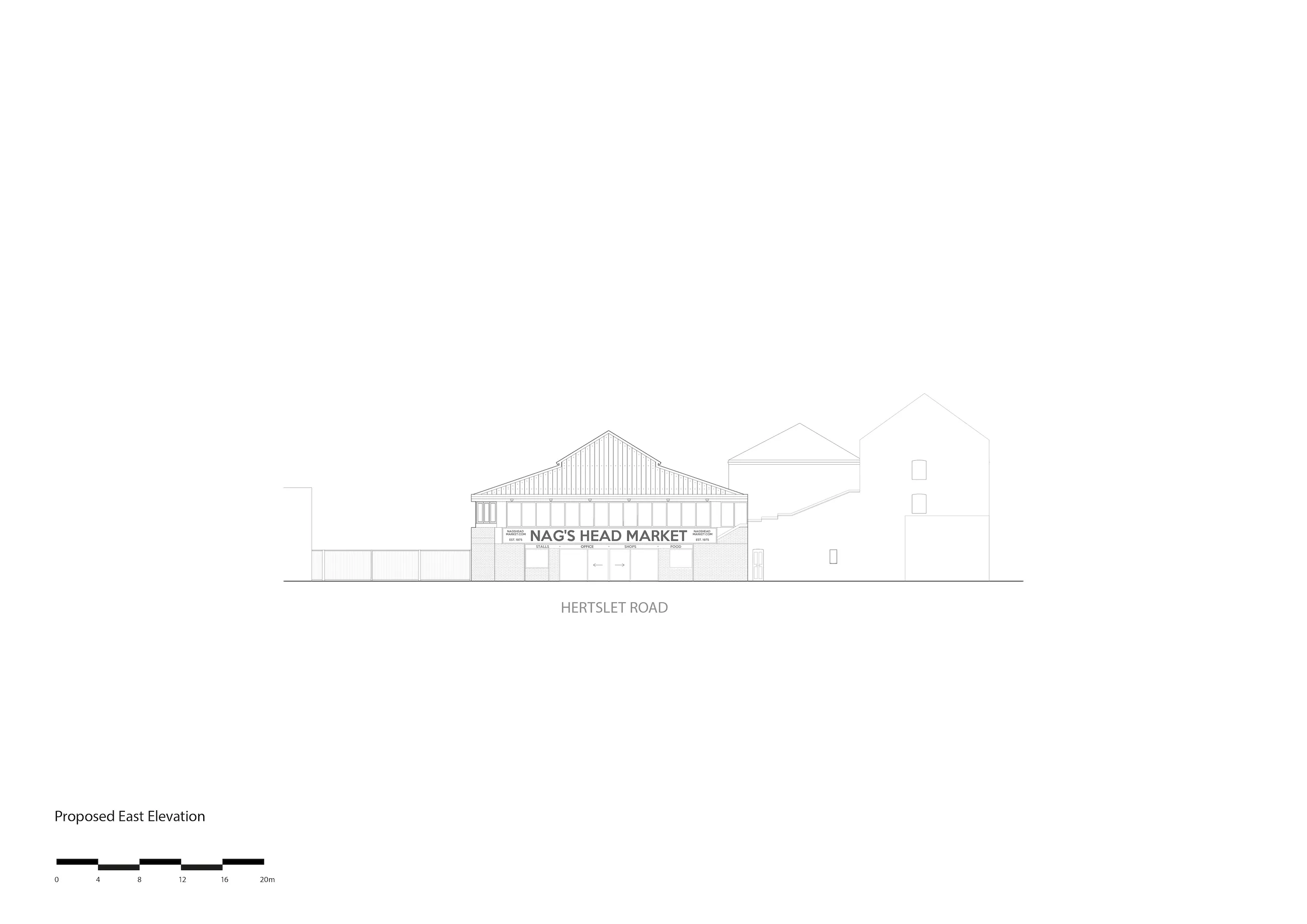 Proposed East Elevation. By Office S&M, RIBA Chartered Architectural Practice in London.