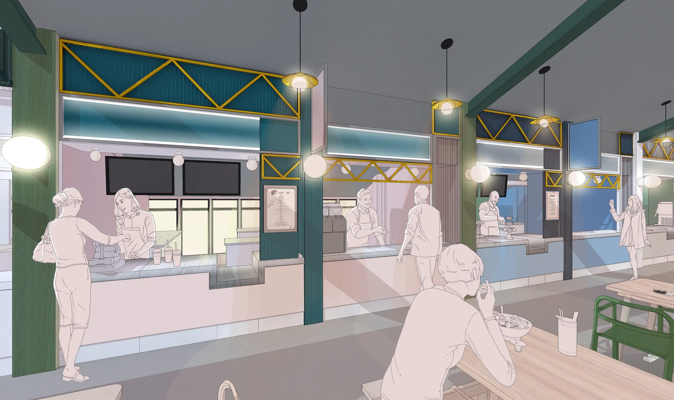 Stall Front Perspective. By Office S&M, RIBA Chartered Architectural Practice in London.