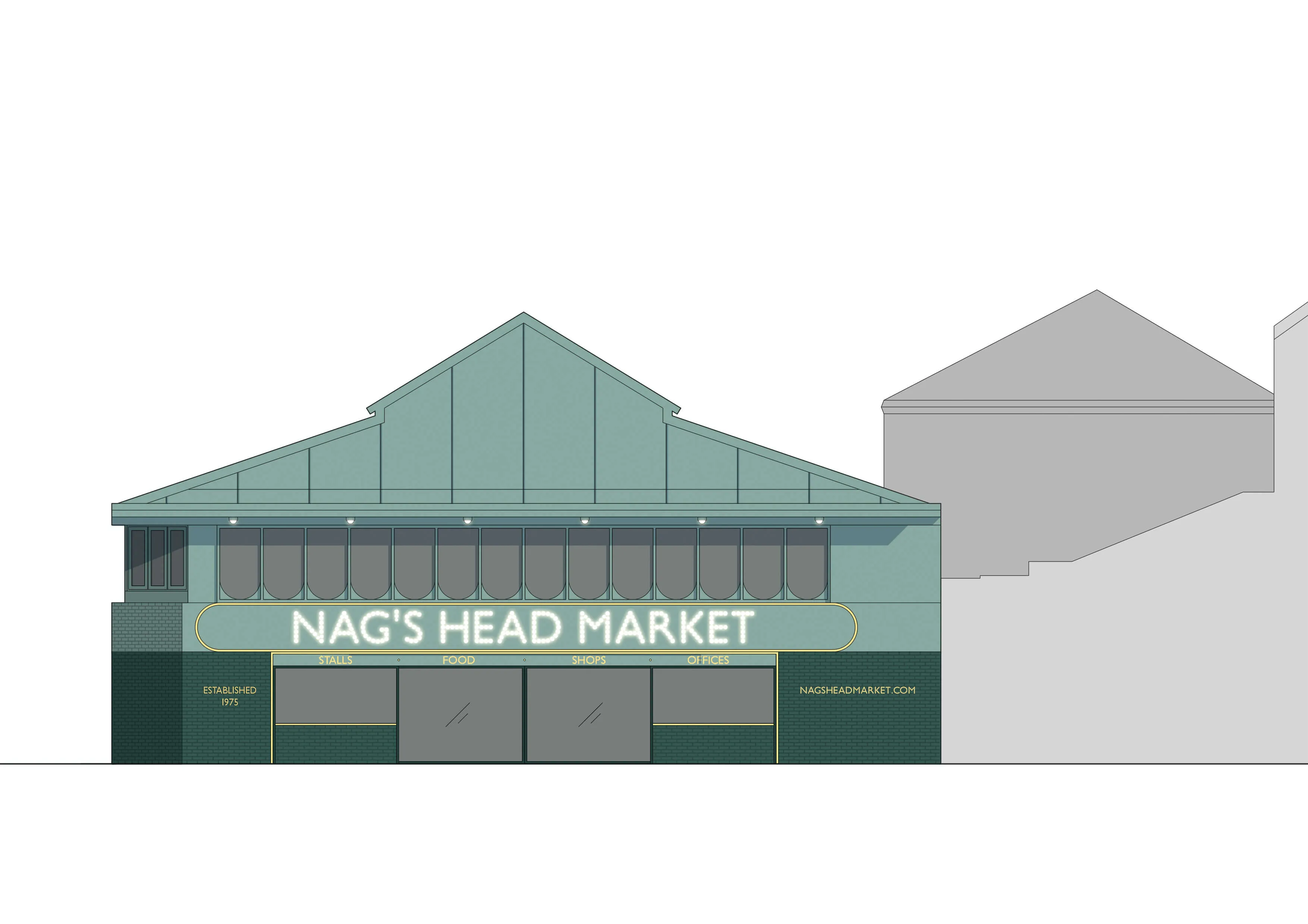 Hertslet Elevation Sketch. By Office S&M, RIBA Chartered Architectural Practice in London.