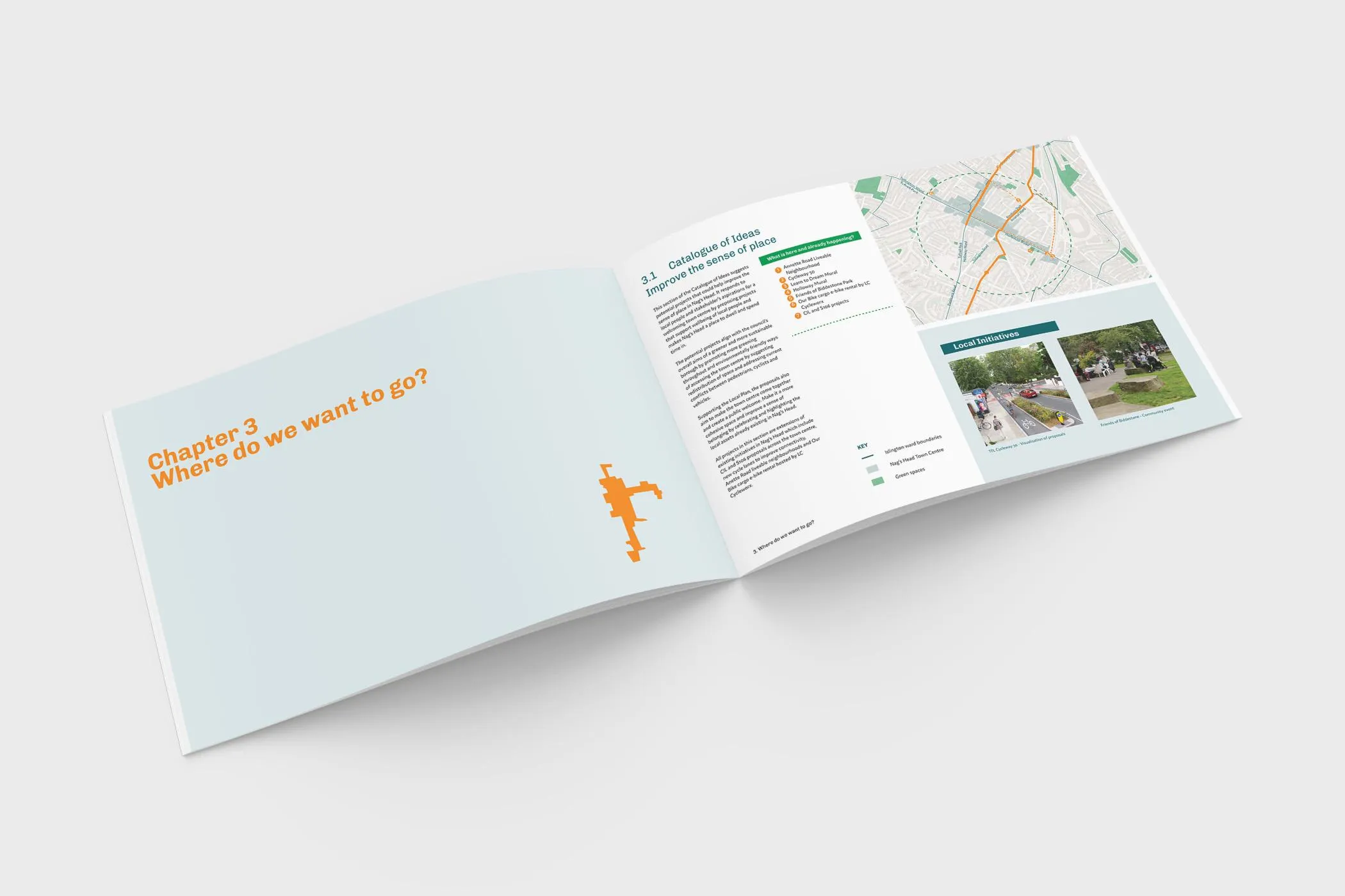 Mockup showing the document spread. By Office S&M, RIBA Chartered Architectural Practice in London.