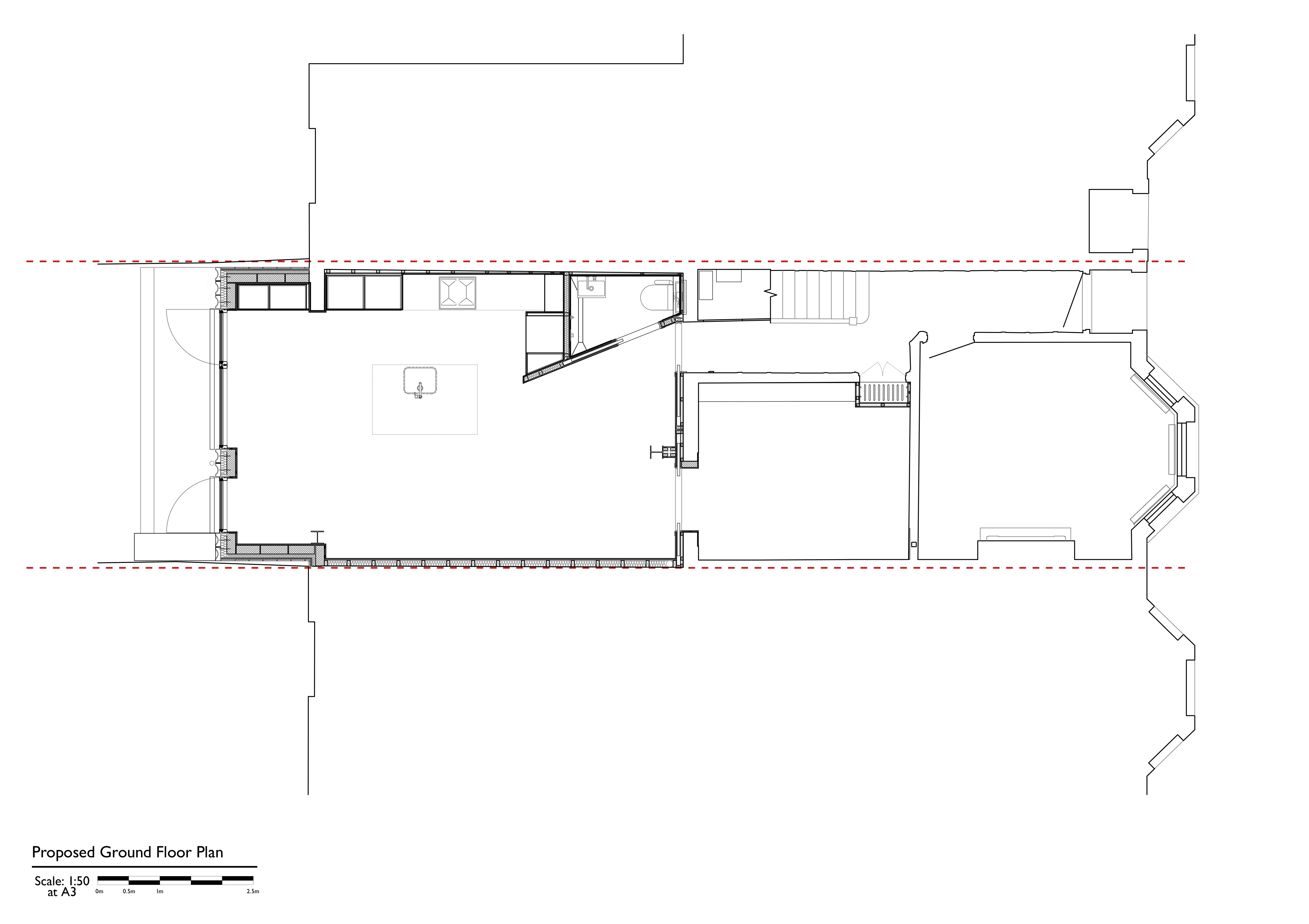 Proposed Ground Floor Plan. By Office S&M, RIBA Chartered Architectural Practice in London.