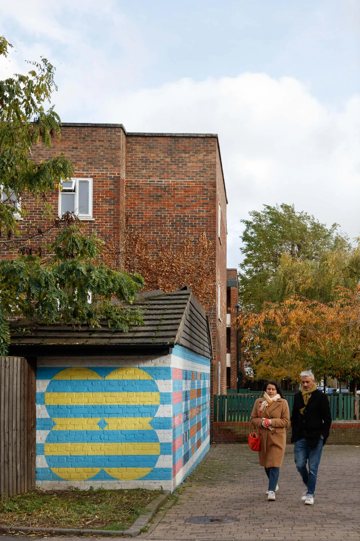 Photo of parts of the mural in urban context. By Office S&M, RIBA Chartered Architectural Practice in London.
