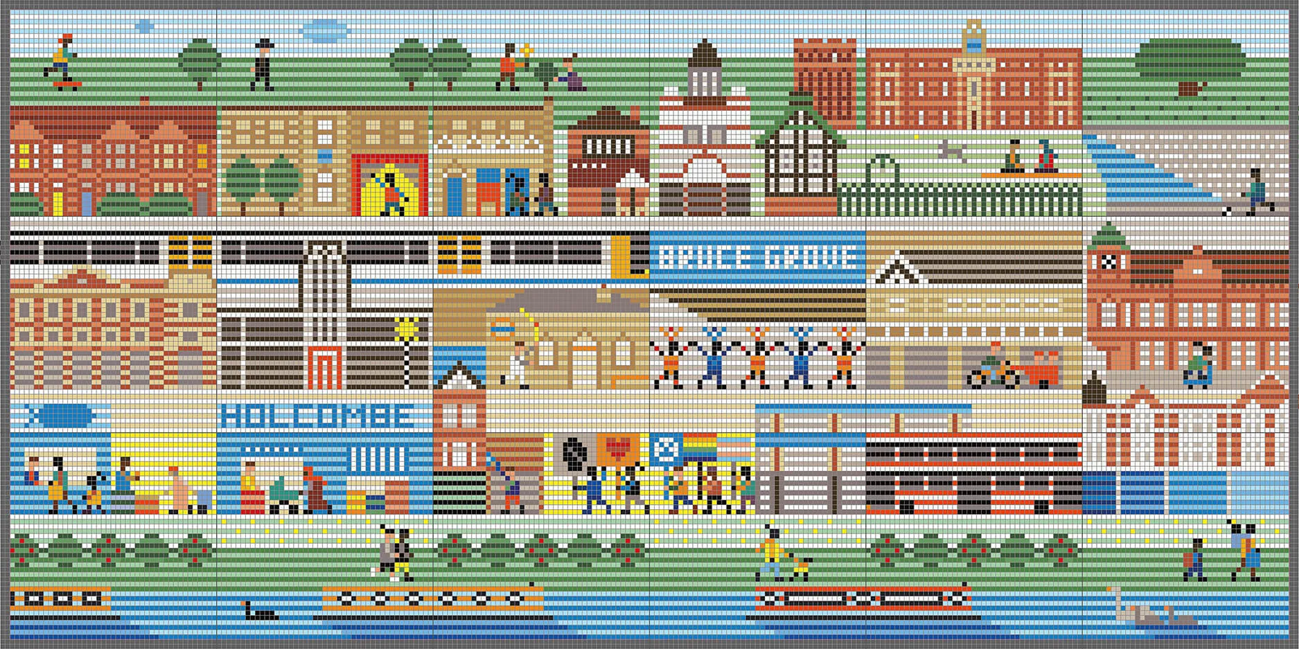 Overview of Mosaic Mural. By Office S&M, RIBA Chartered Architectural Practice in London.