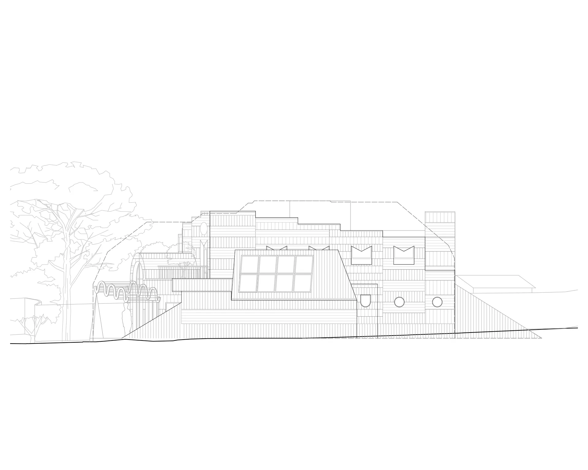 Proposed South Elevation. By Office S&M, RIBA Chartered Architectural Practice in London.