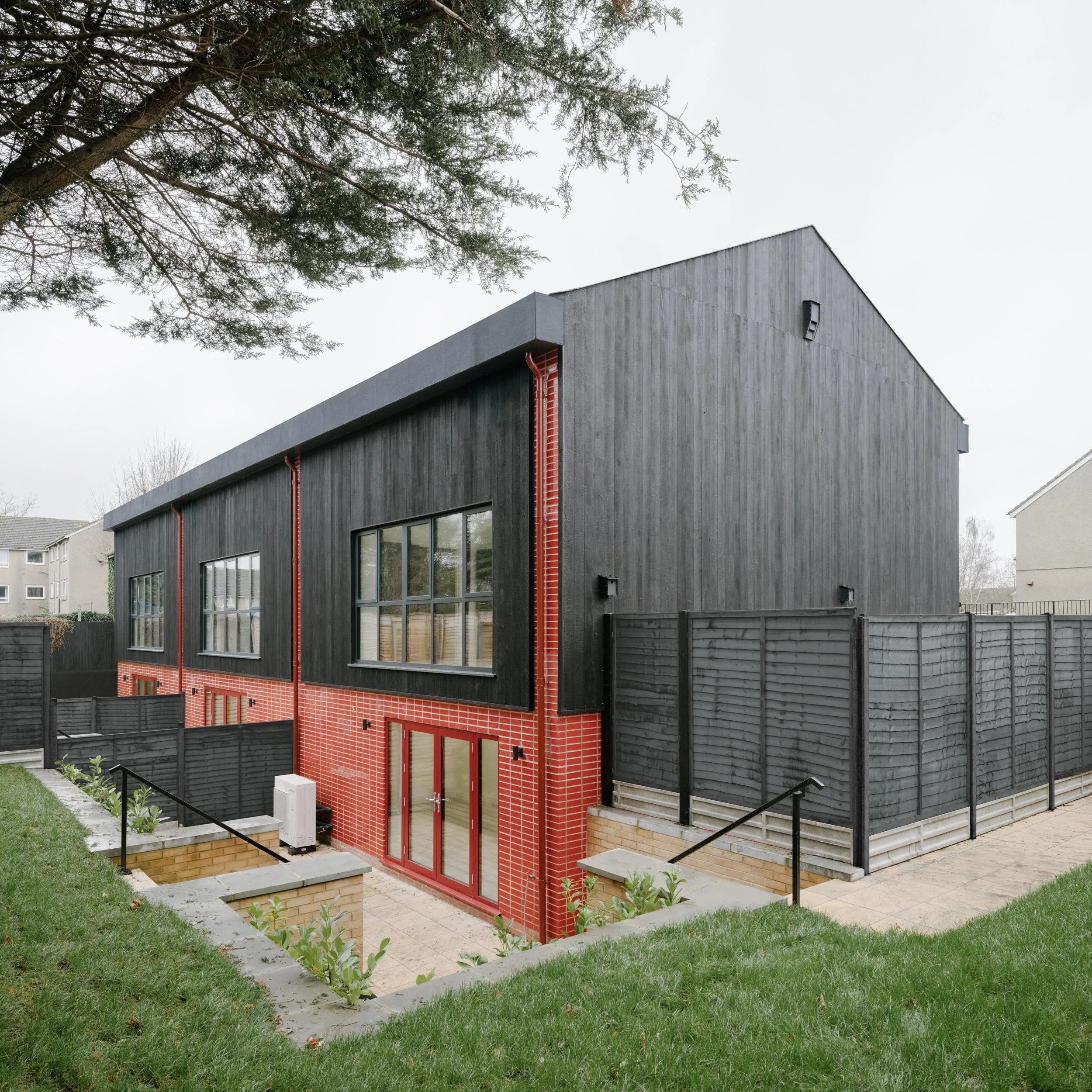 Photo showing the northern elevation. By Office S&M, RIBA Chartered Architectural Practice in London.