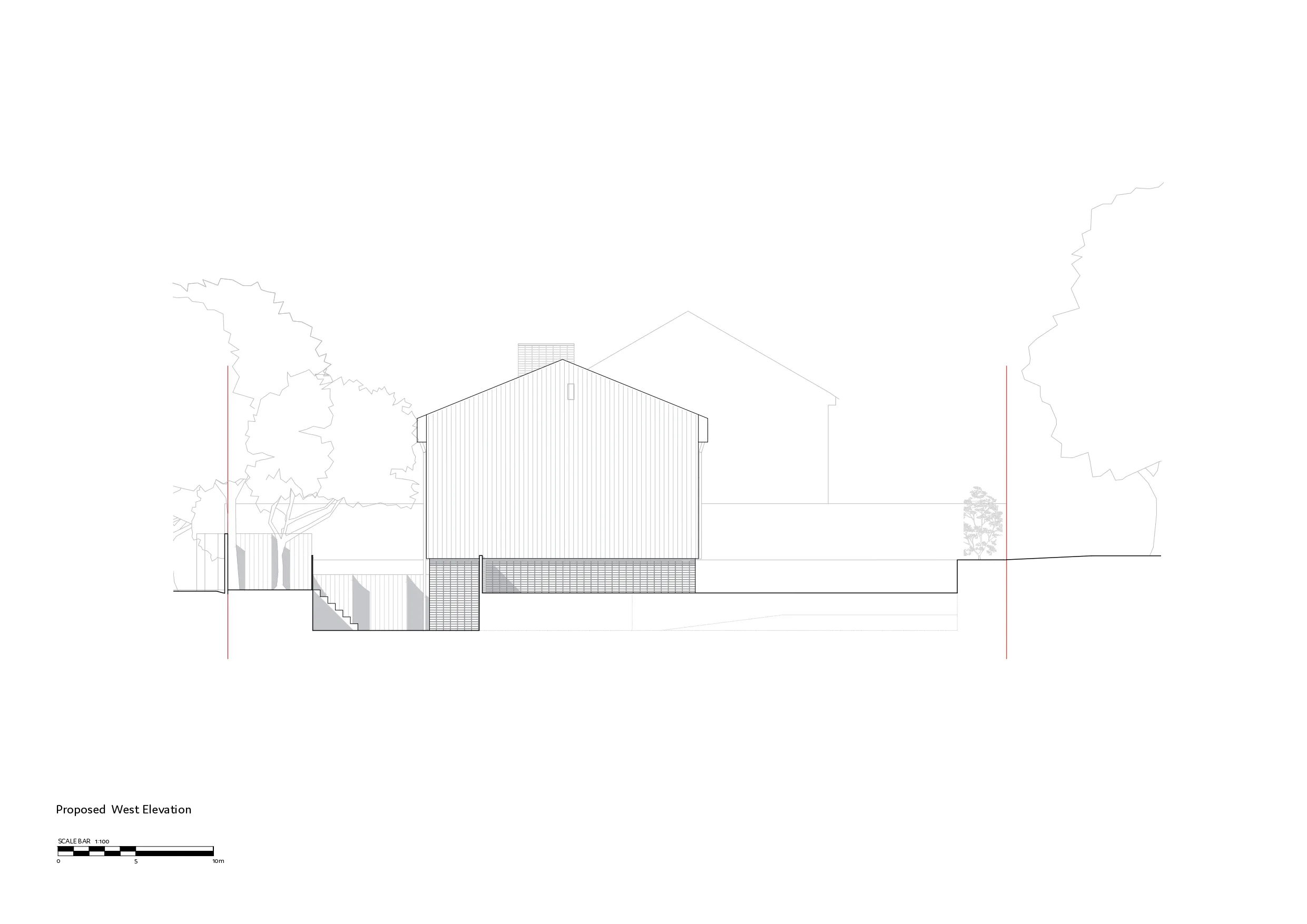 Proposed West Elevation. By Office S&M, RIBA Chartered Architectural Practice in London.