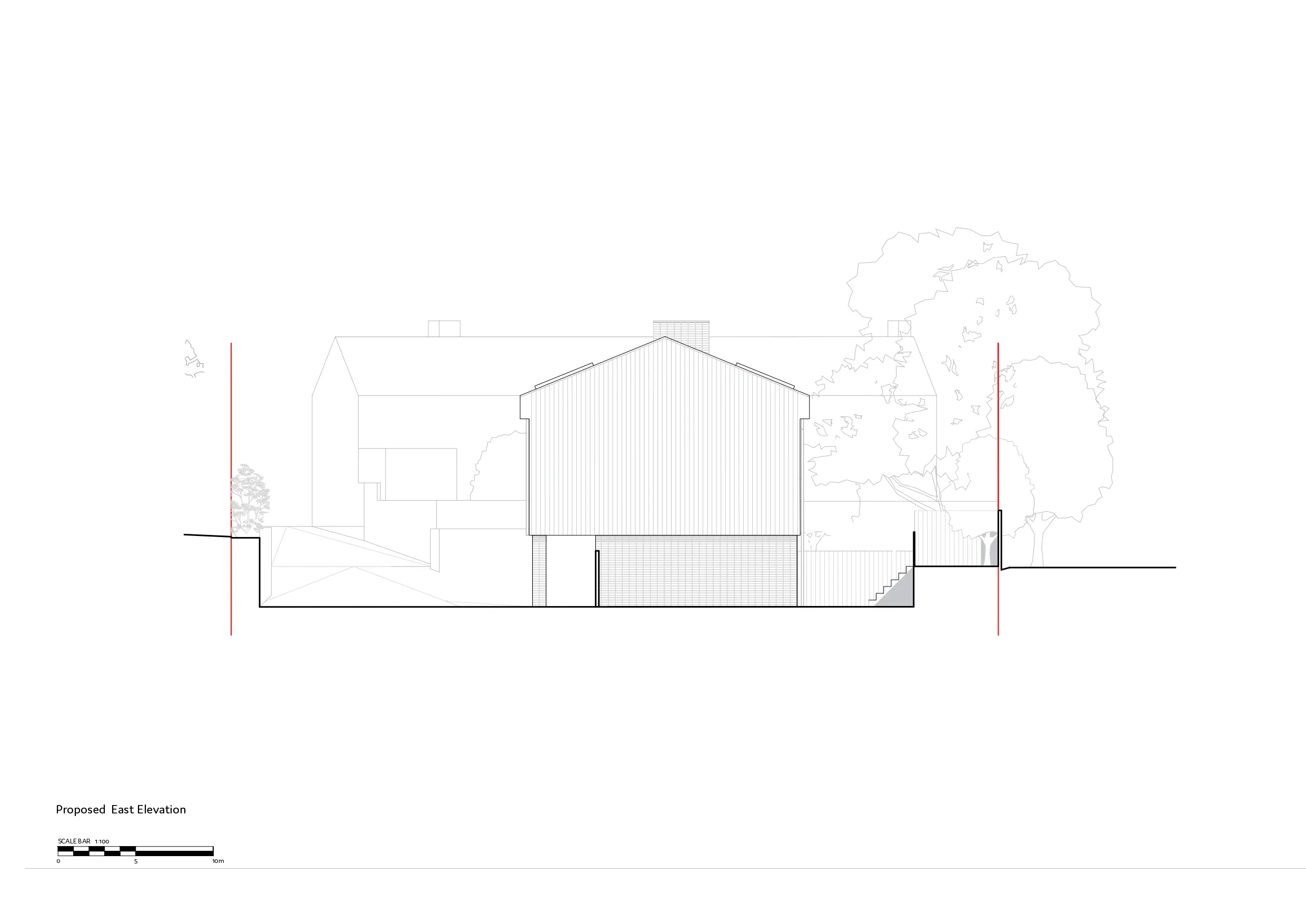 Proposed East Elevation. By Office S&M, RIBA Chartered Architectural Practice in London.