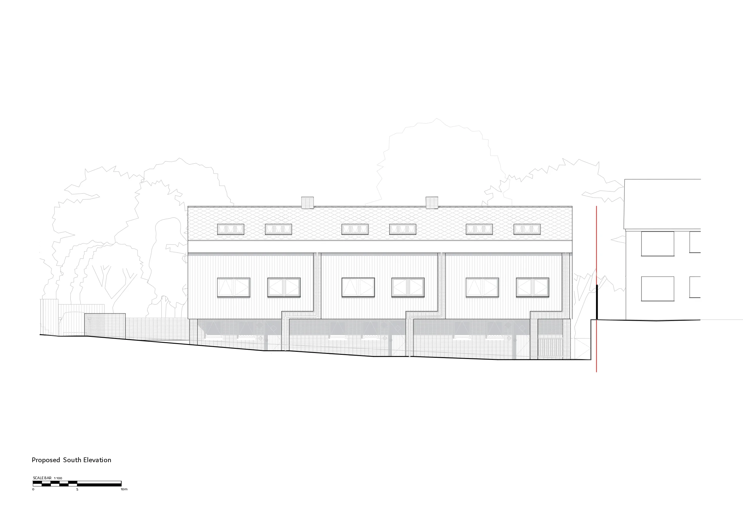 Proposed South Elevation. By Office S&M, RIBA Chartered Architectural Practice in London.