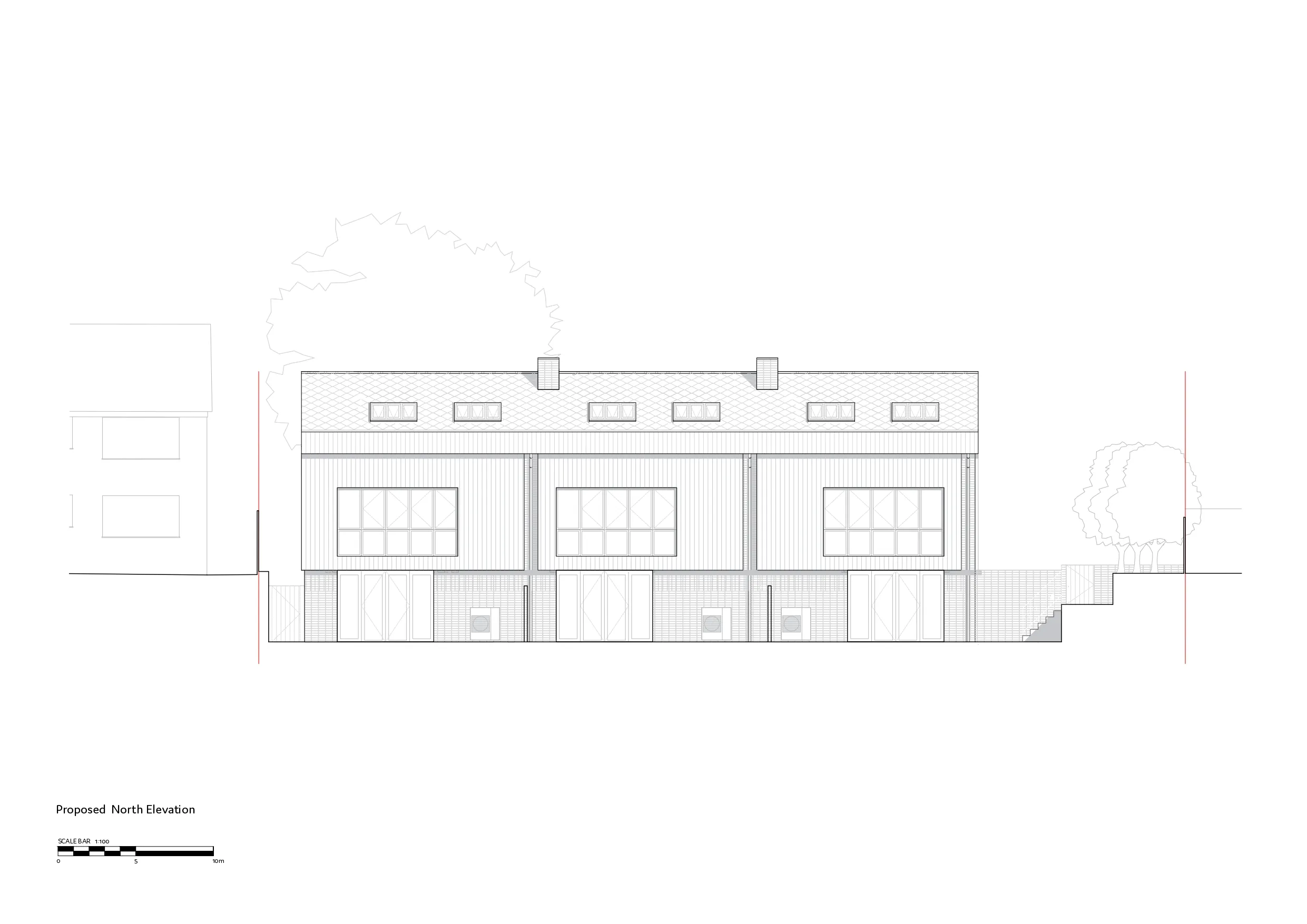 Proposed North Elevation. By Office S&M, RIBA Chartered Architectural Practice in London.