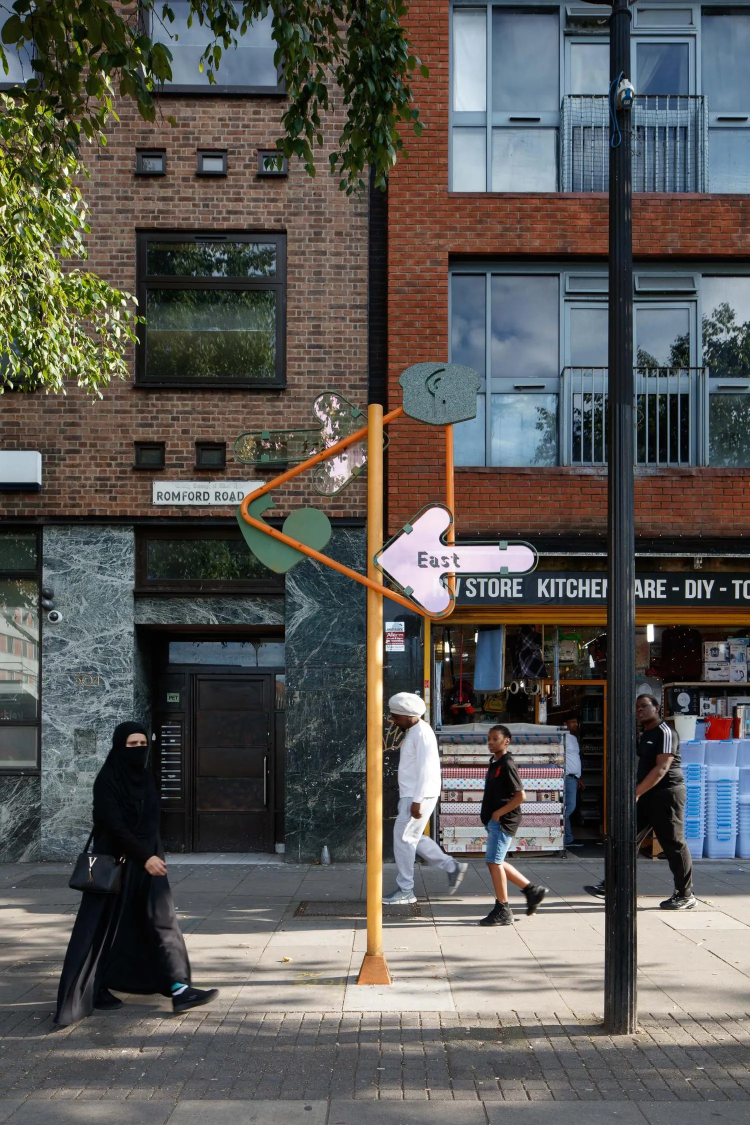 Photo showing signposts that were part of project's deliverables. By Office S&M, RIBA Chartered Architectural Practice in London.