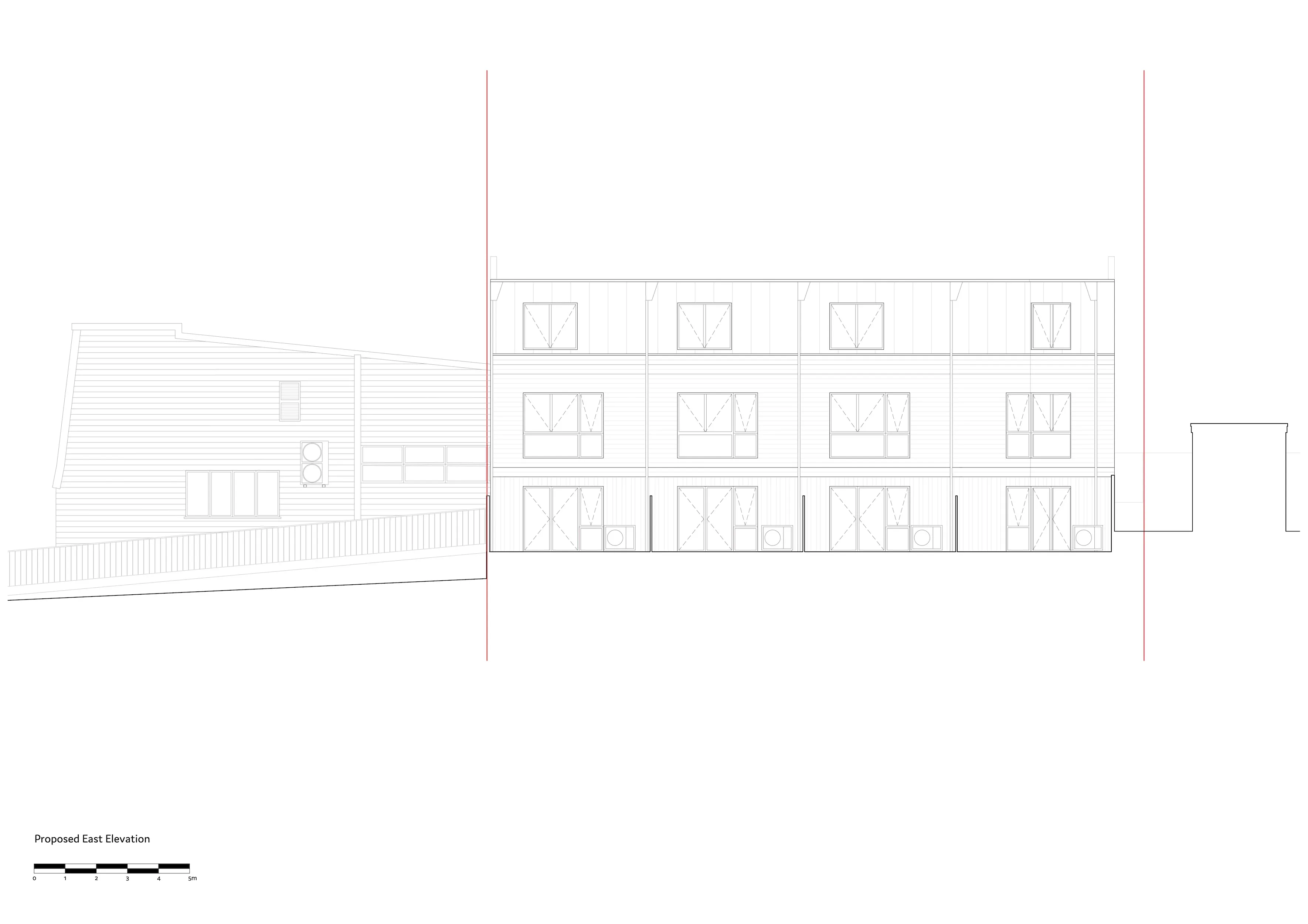 Proposed east elevation. By Office S&M, RIBA Chartered Architectural Practice in London.