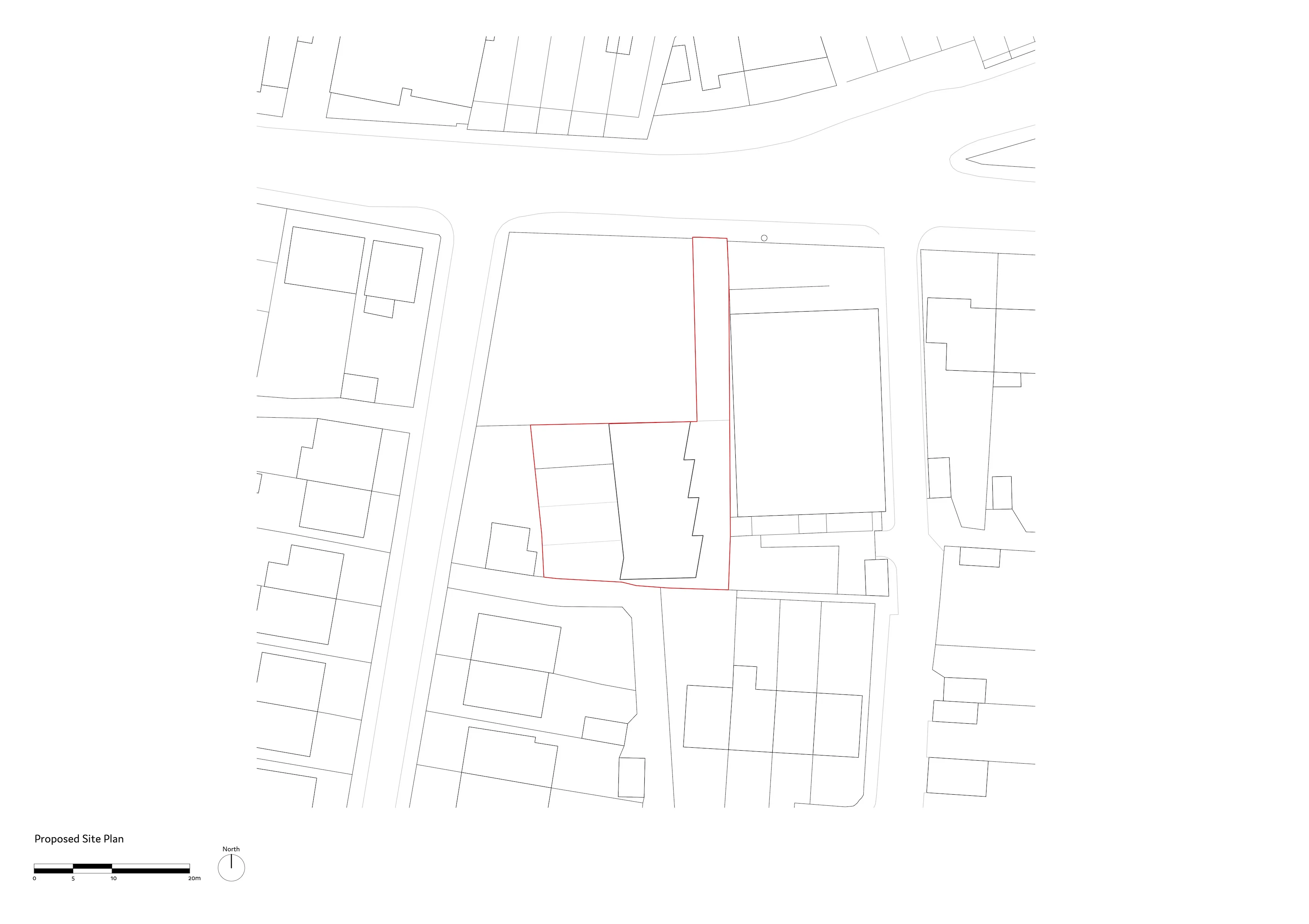 Site plan drawing. By Office S&M, RIBA Chartered Architectural Practice in London.