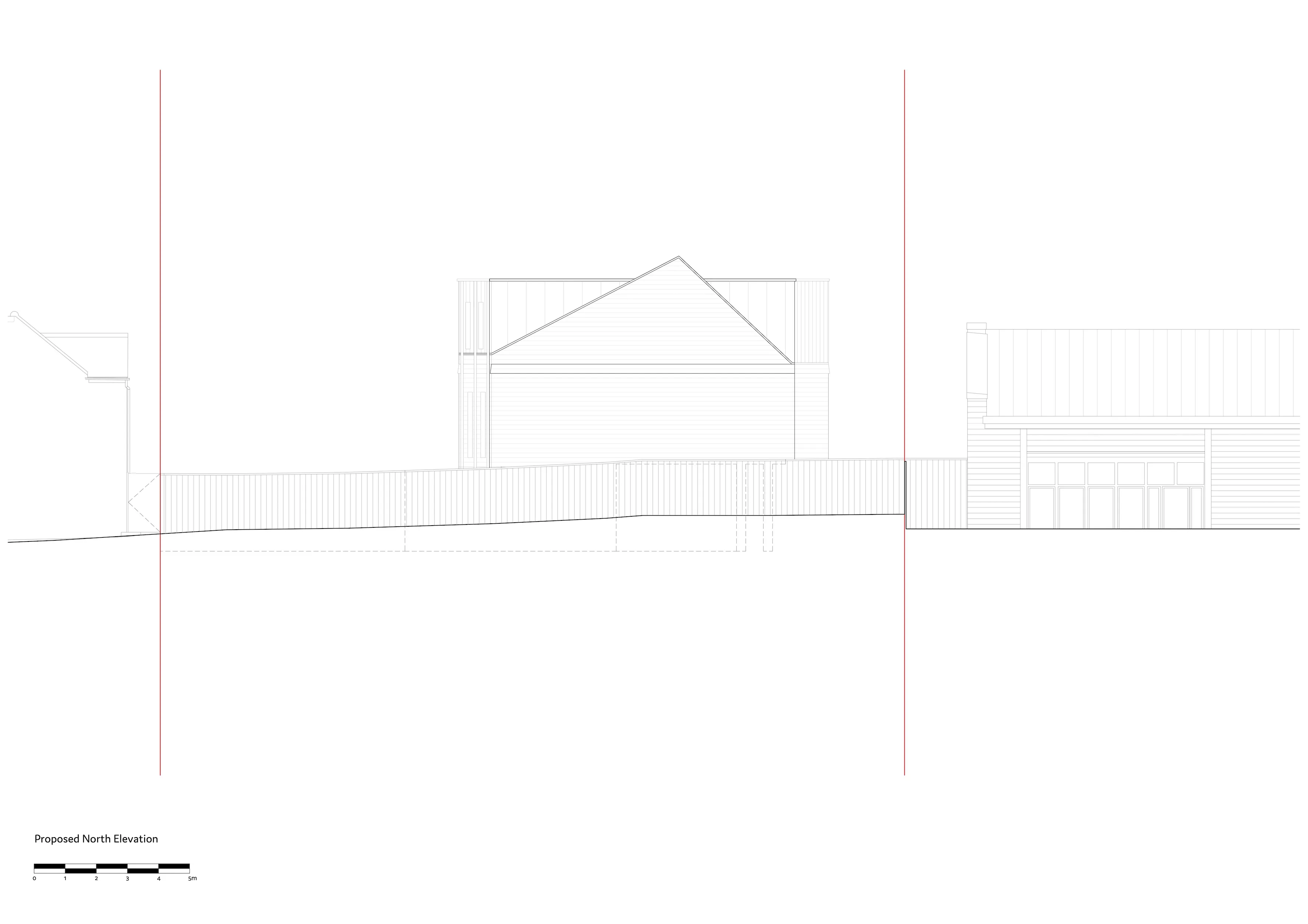 Proposed north elevation. By Office S&M, RIBA Chartered Architectural Practice in London.