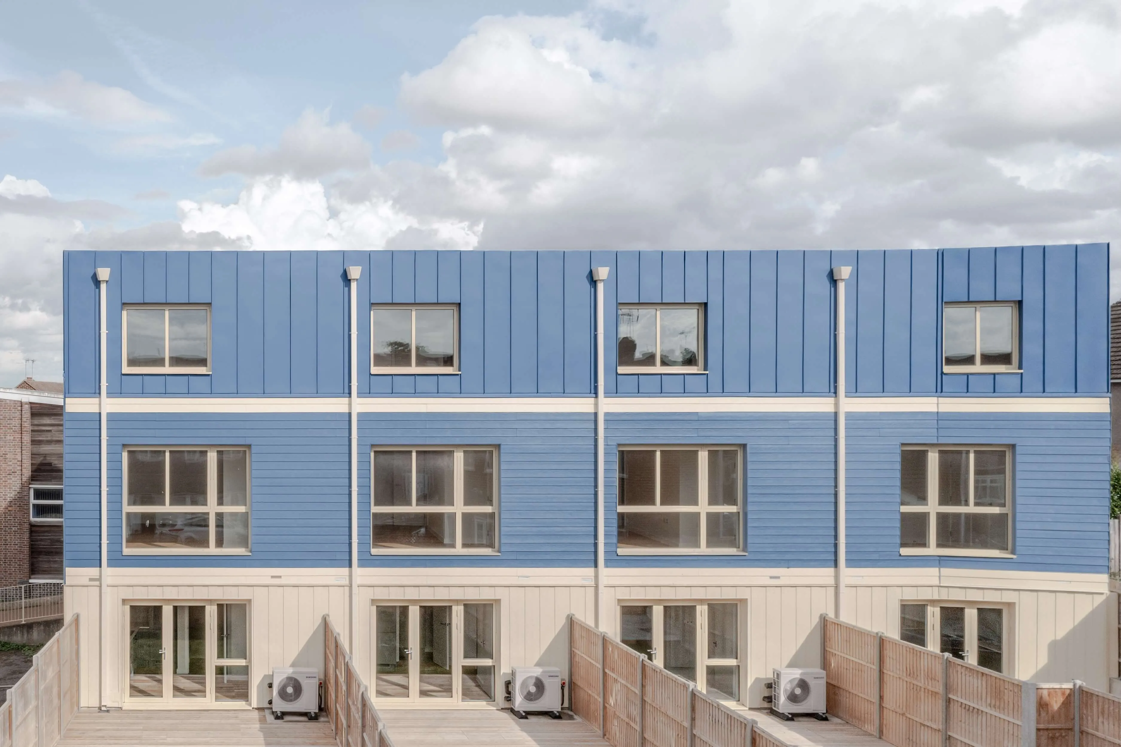 Photo of the east elevation of the project. By Office S&M, RIBA Chartered Architectural Practice in London.