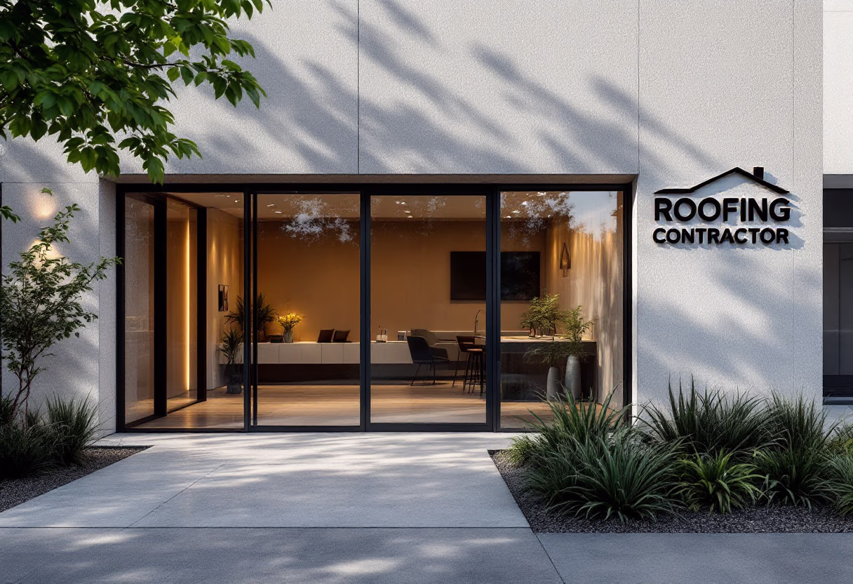 image of office location entrance (for a roofing contractor)