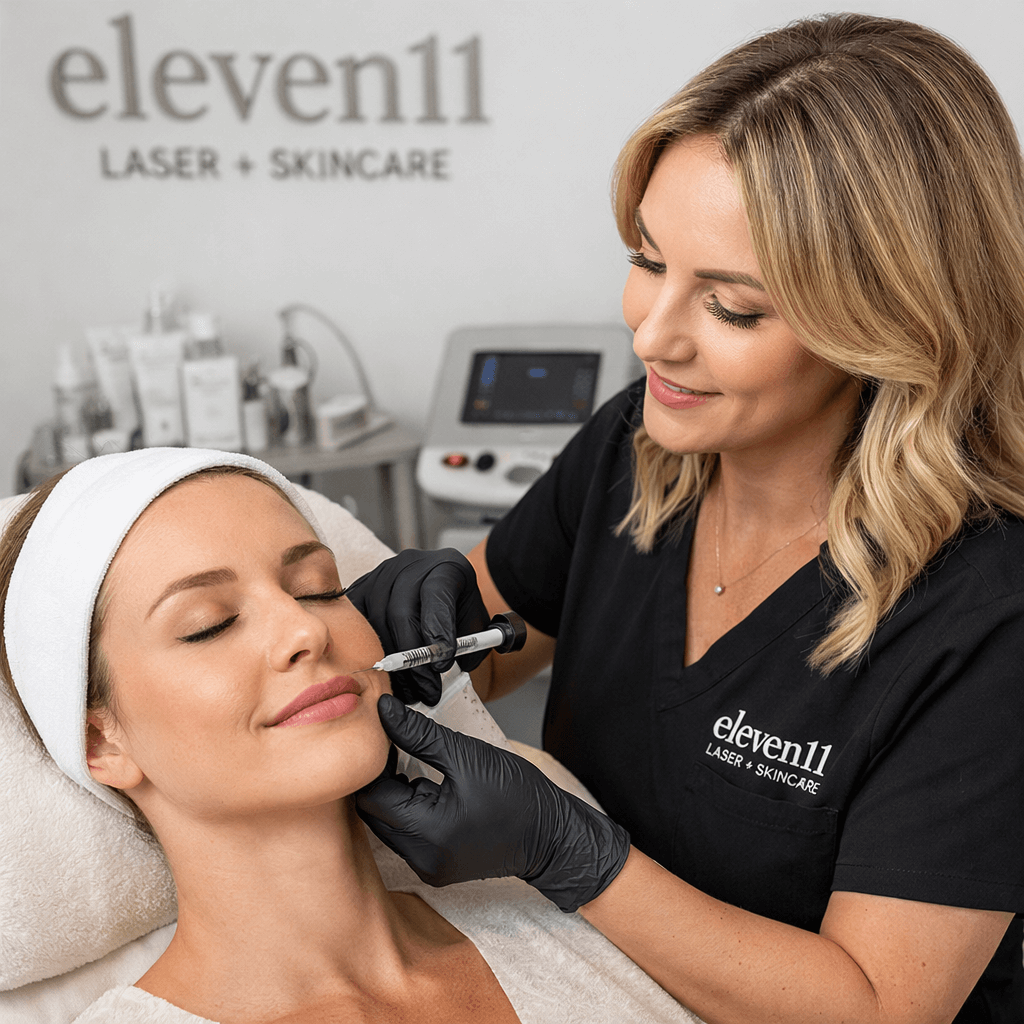 Woman receiving Botox Denver, CO treatment at Eleven11 Laser + Skincare med spa setting