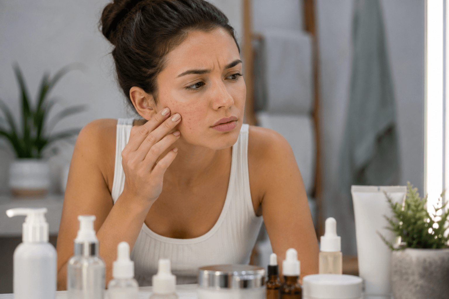 Med spa provider consulting with a client about skincare concerns in Denver