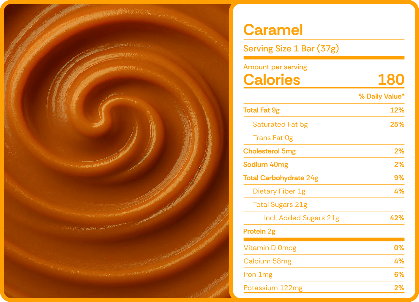 WFC Caramel nutritional facts.