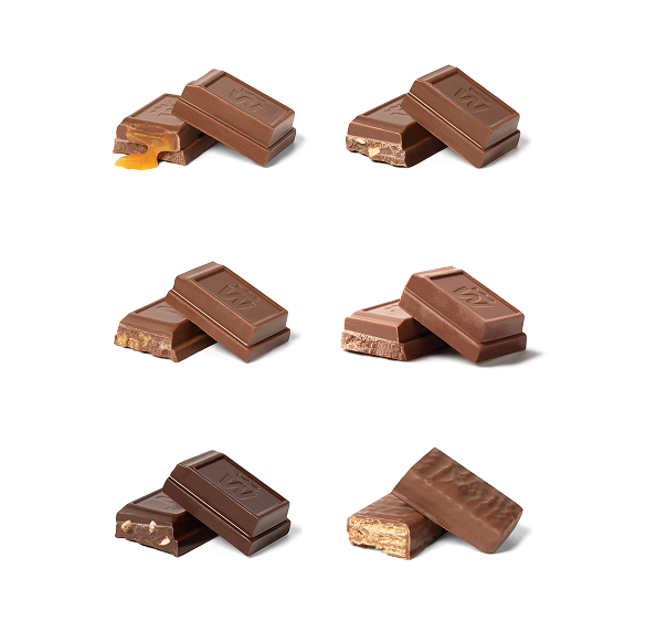 6 flavors of WFC's chocolate bars.