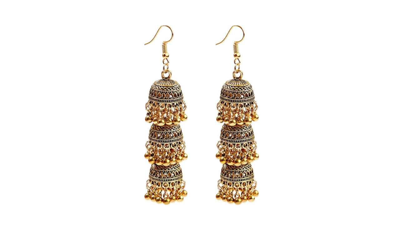 gold bell shaped earrings