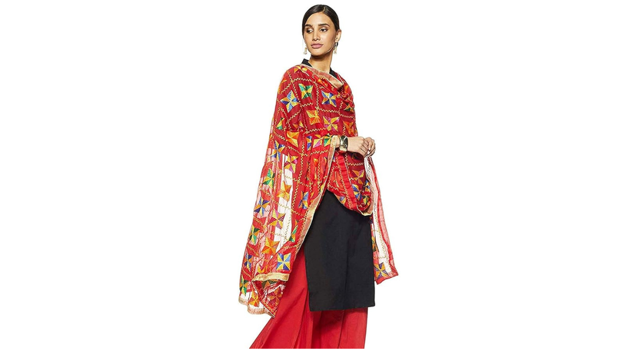 woman with dupatta draped