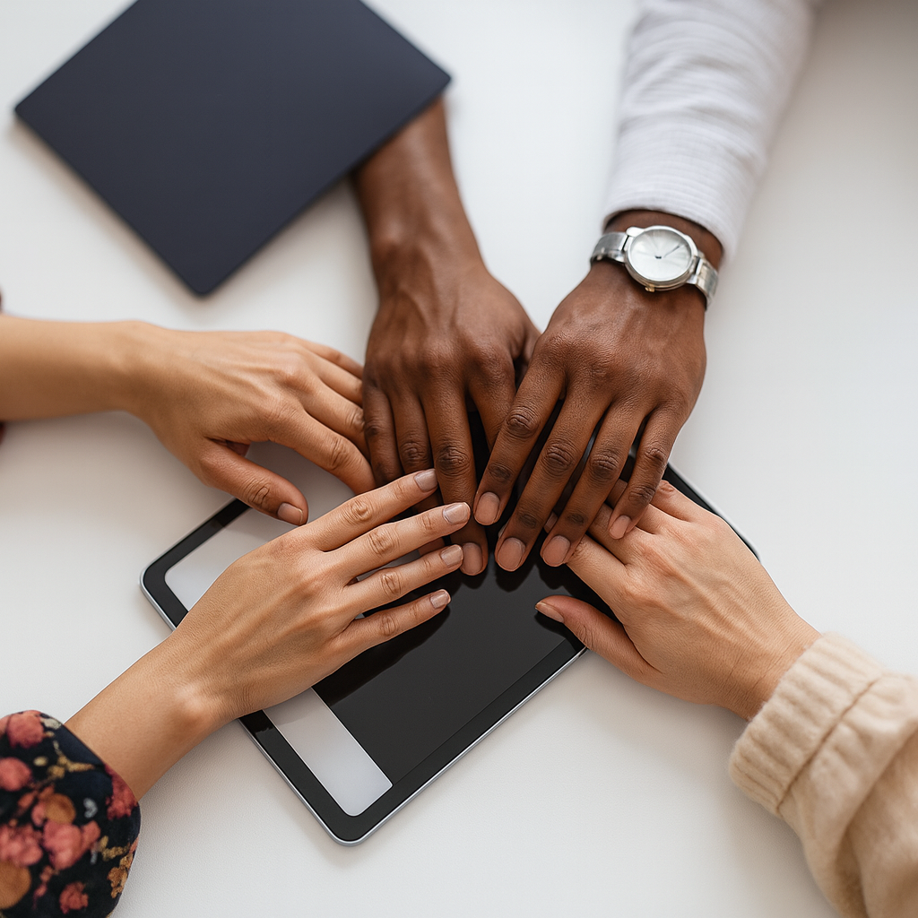 image of job applicants in a discussion at a medical clinic