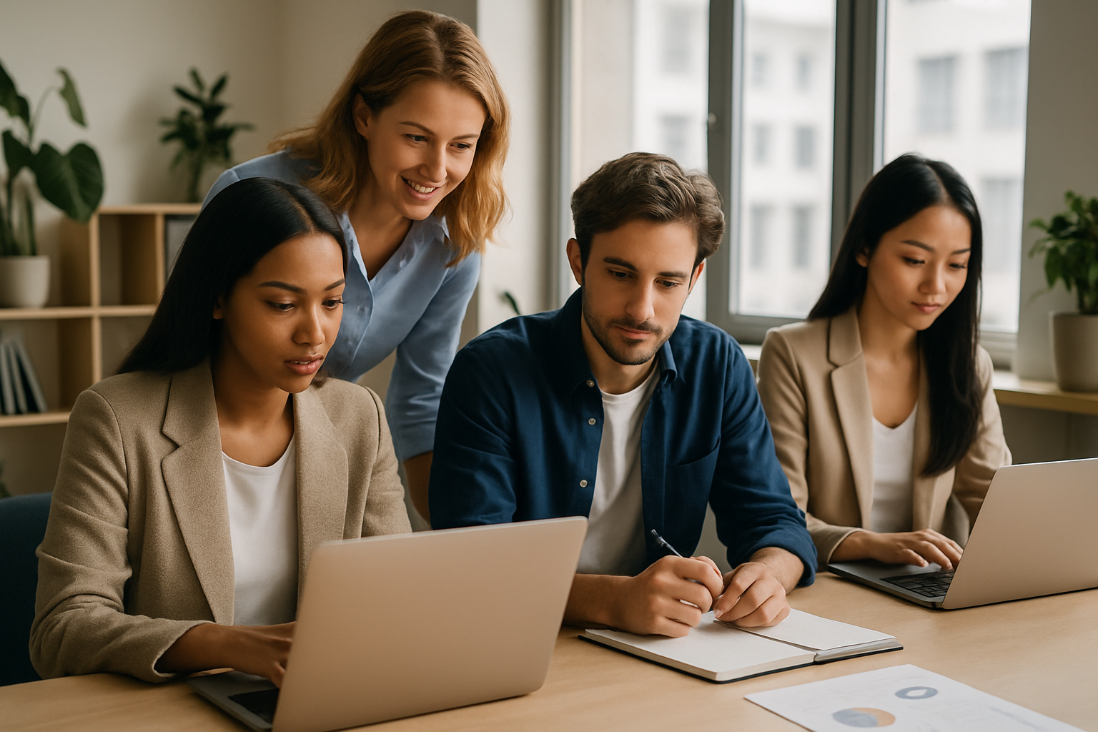 image of job applicants in a discussion at a medical clinic