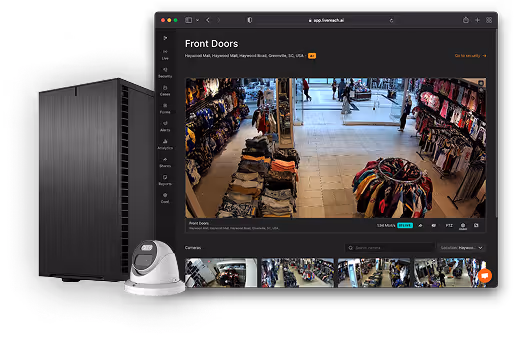 LiveReach AI NVR, Camera, and Dashboard