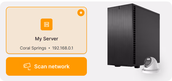 A server and camera connecting to dashboard