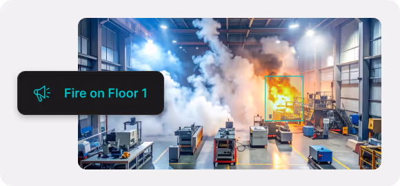 Fire detected on a manufacturing floor