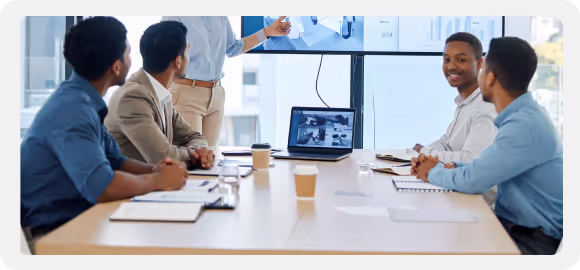 A security team reviewing the LiveReach AI dashboard.