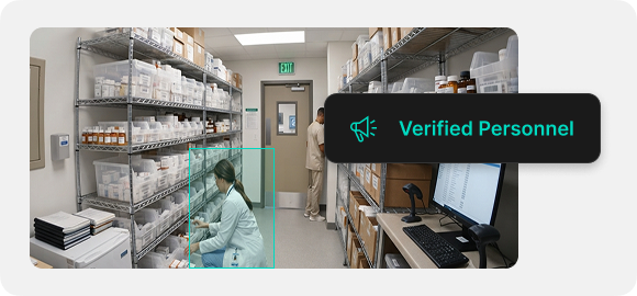 AI security system detecting PPE violations in a factory with real-time alerts for missing hard hats and safety vests