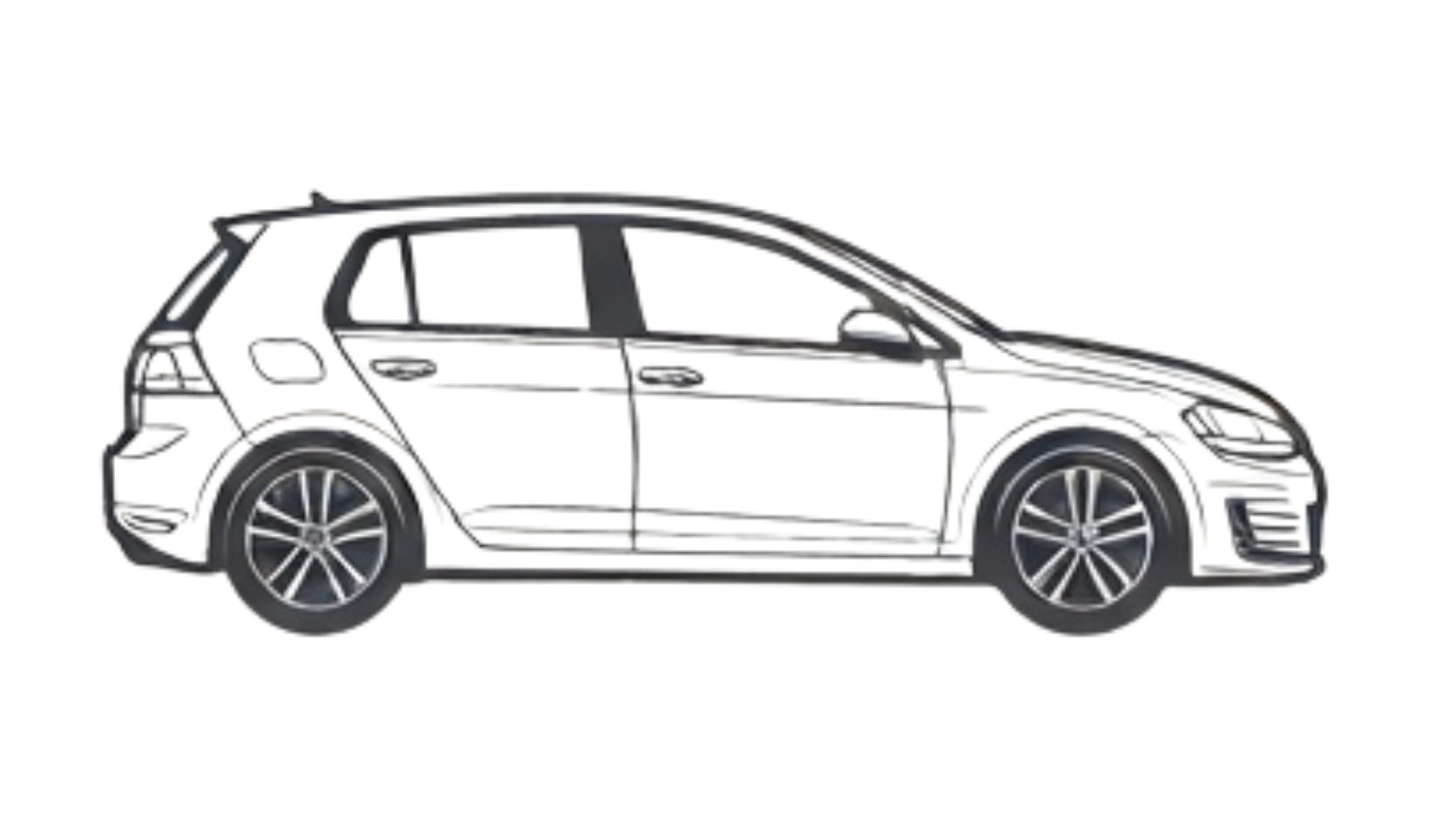 Icône de voiture compacte hatchback gris clair