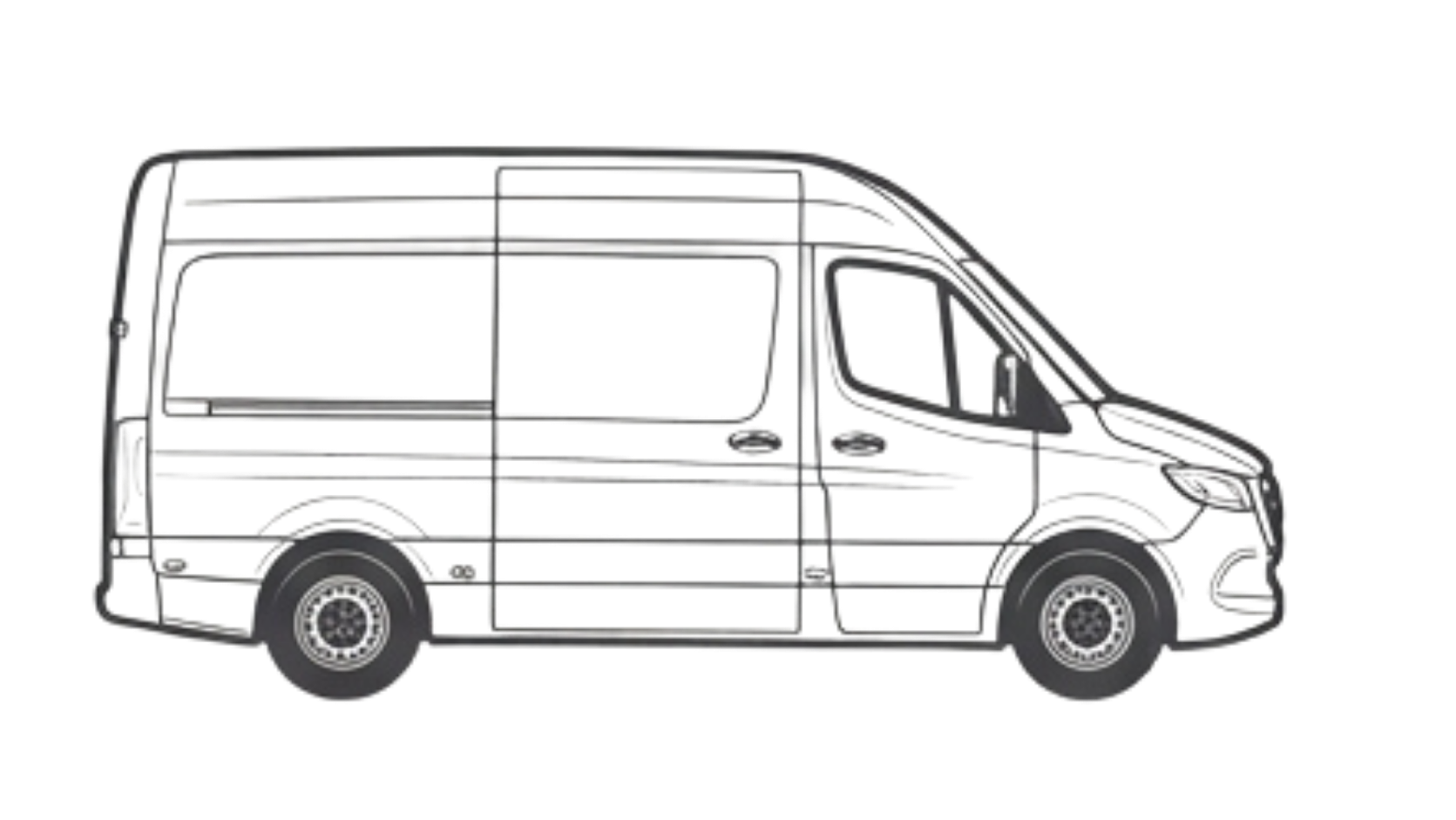 Icône de van utilitaire de type Mercedes Sprinter gris clair