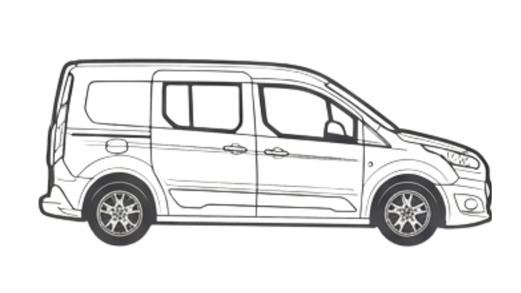 Icône de mini-van de type Ford Transit gris clair
