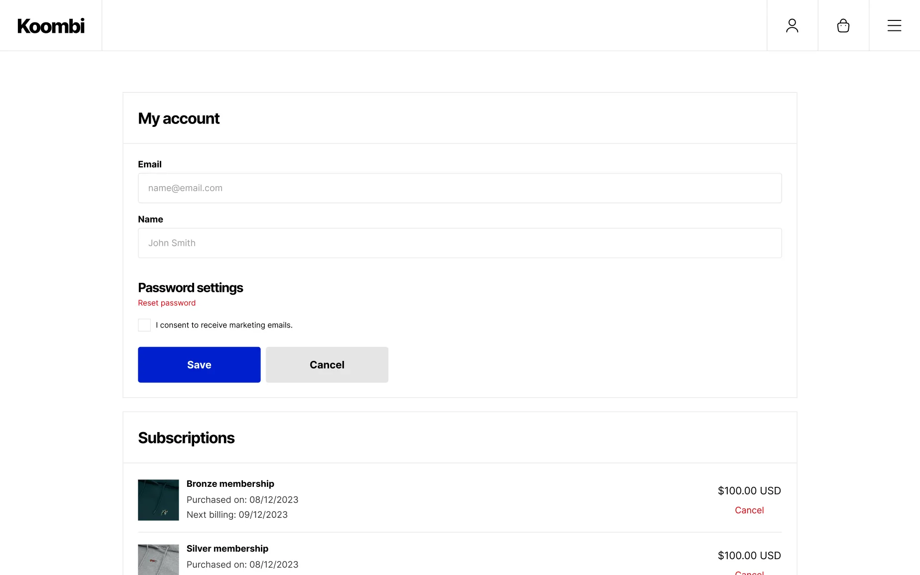 Koombi - Webflow Ecommerce Template