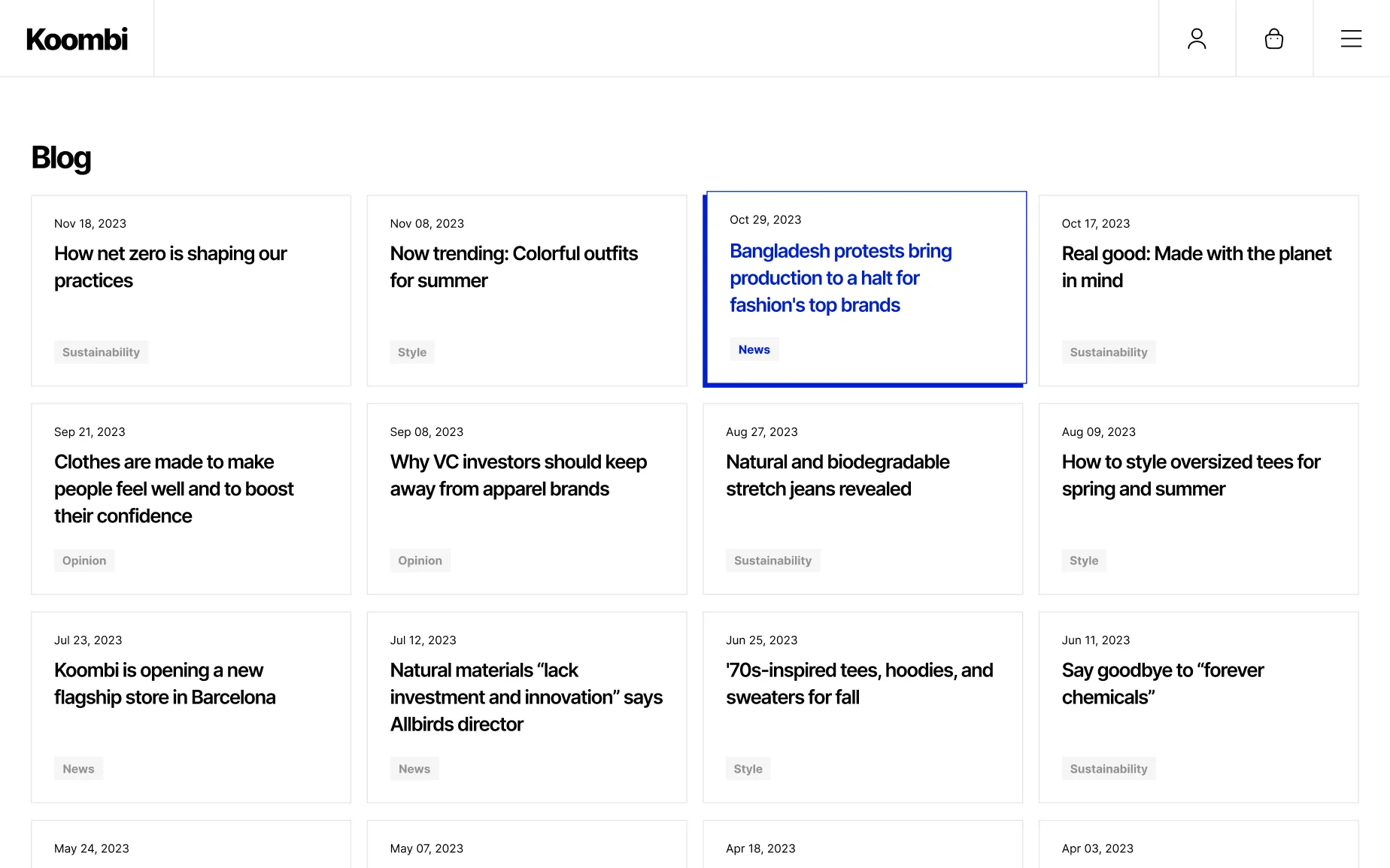 Koombi - Webflow Ecommerce Template