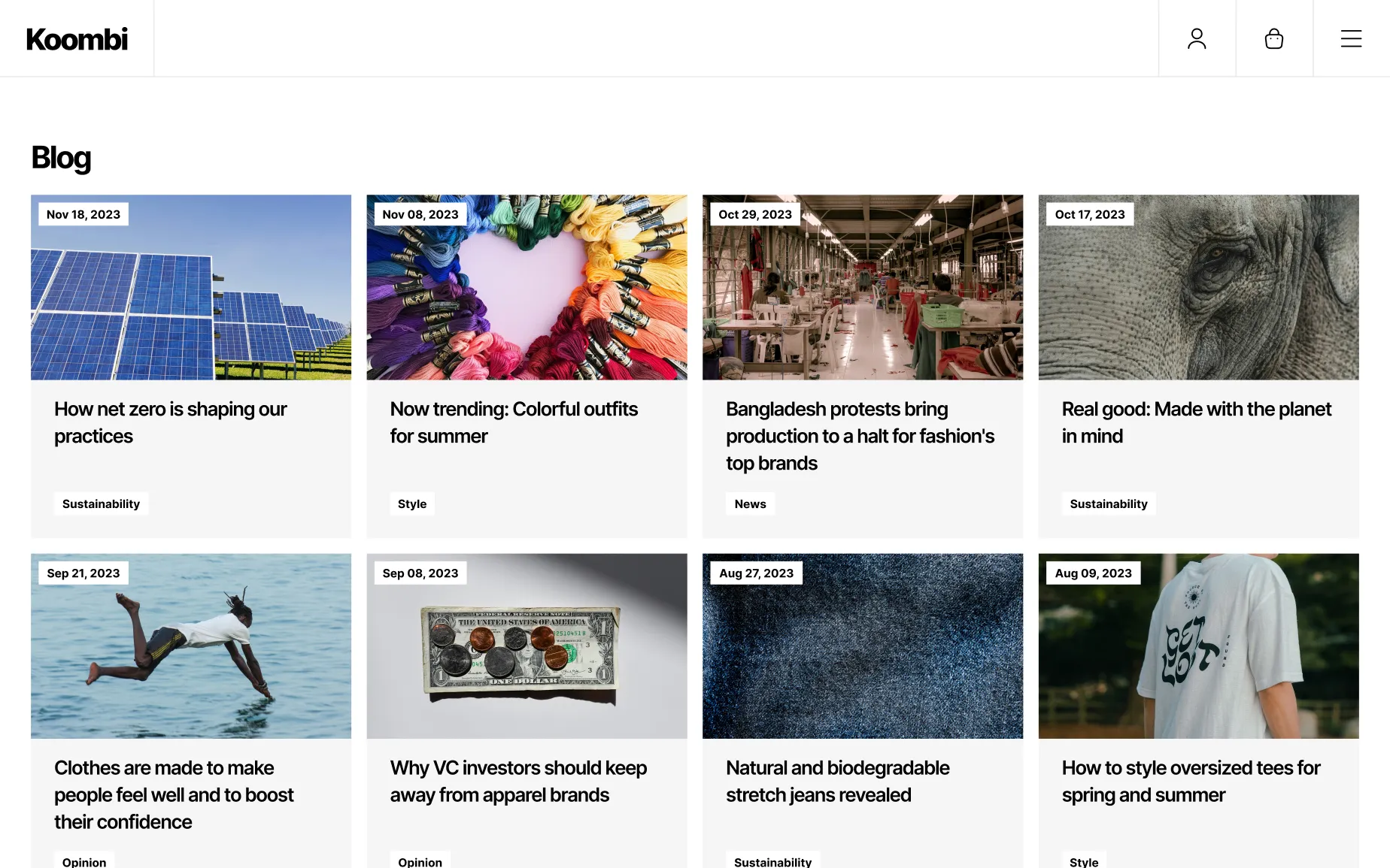 Koombi - Webflow Ecommerce Template