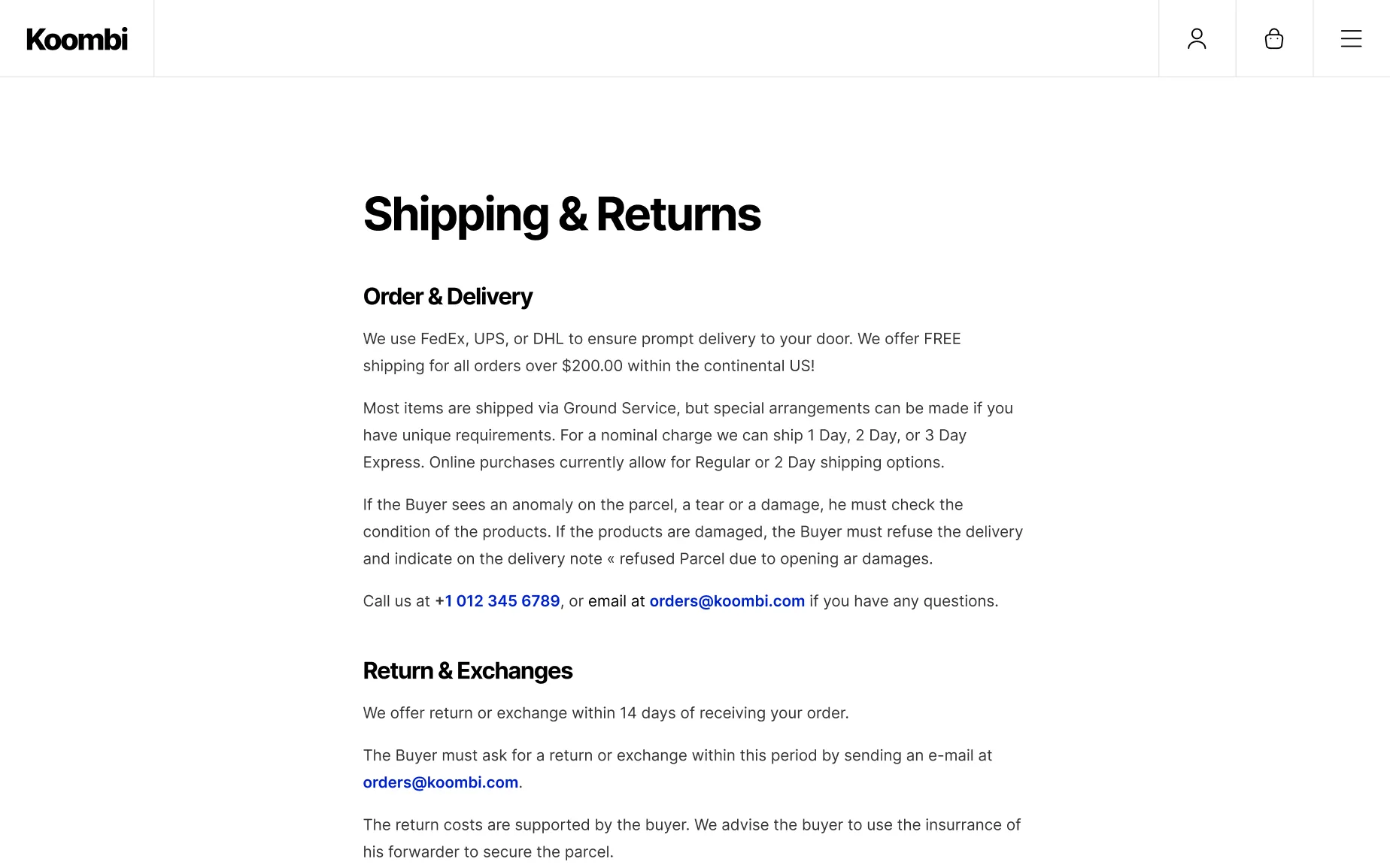 Koombi - Webflow Ecommerce Template