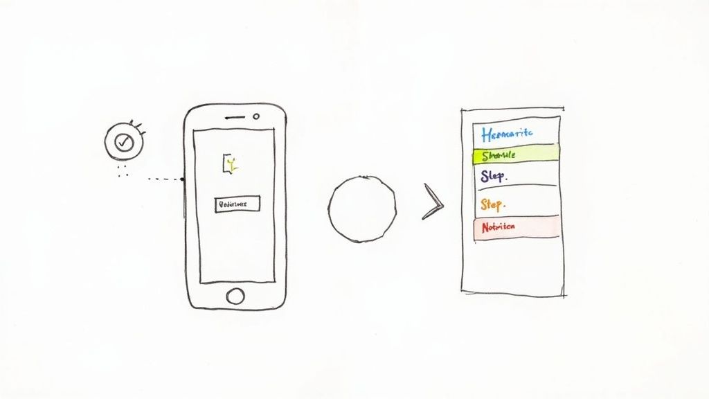 A person tracking their health habits on a smartphone, bridging the gap between data and daily life.