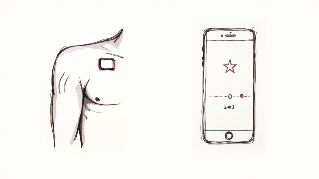 Screenshot from the Levels app showing a meal score and glucose response curve.