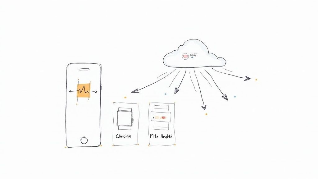A person looking at a screen displaying colorful health data charts and graphs.