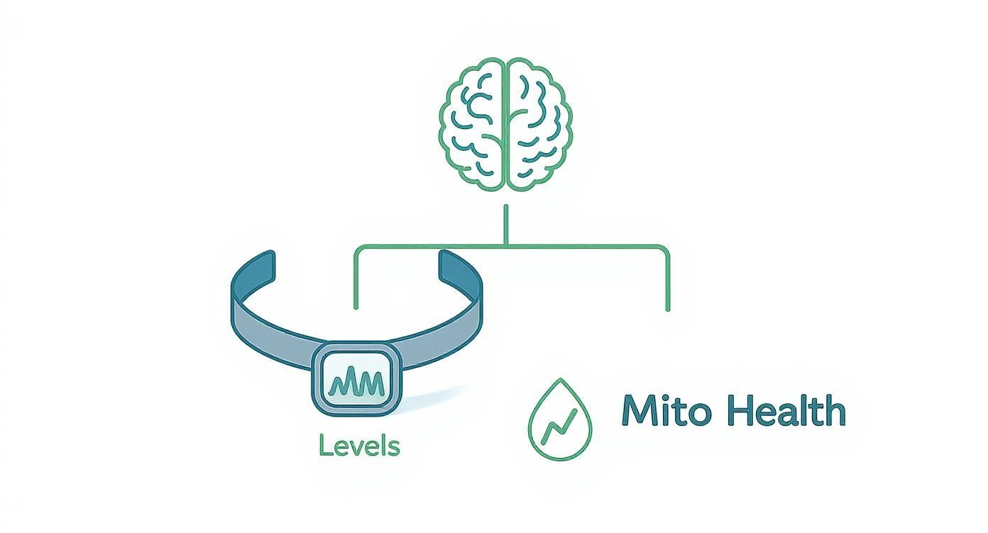 Infographic about levels vs mito health comparison