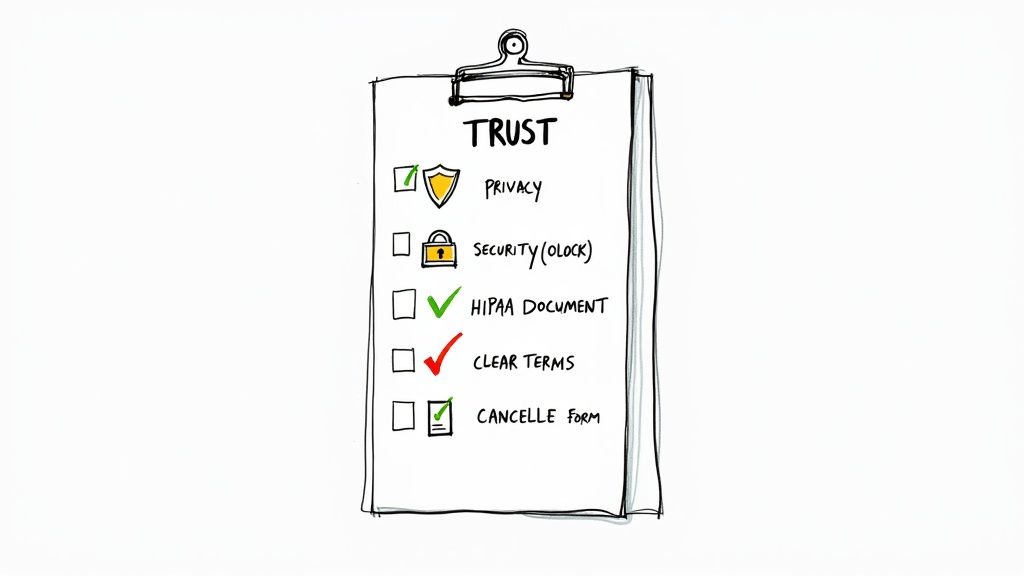Magnifying glass over a computer screen showing health data, symbolizing investigation and verification.