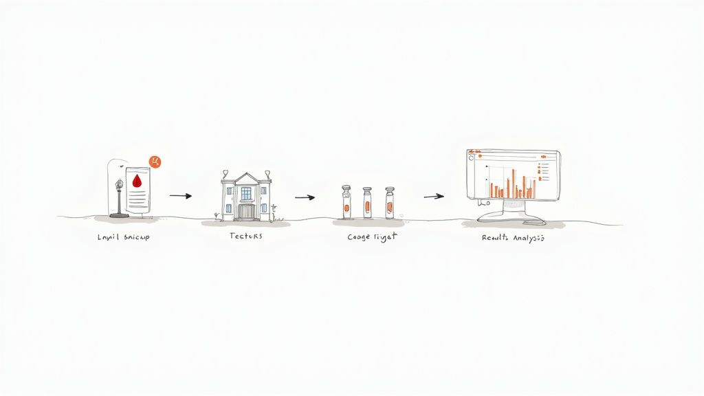 A healthcare professional drawing blood from a patient's arm in a clinical setting.
