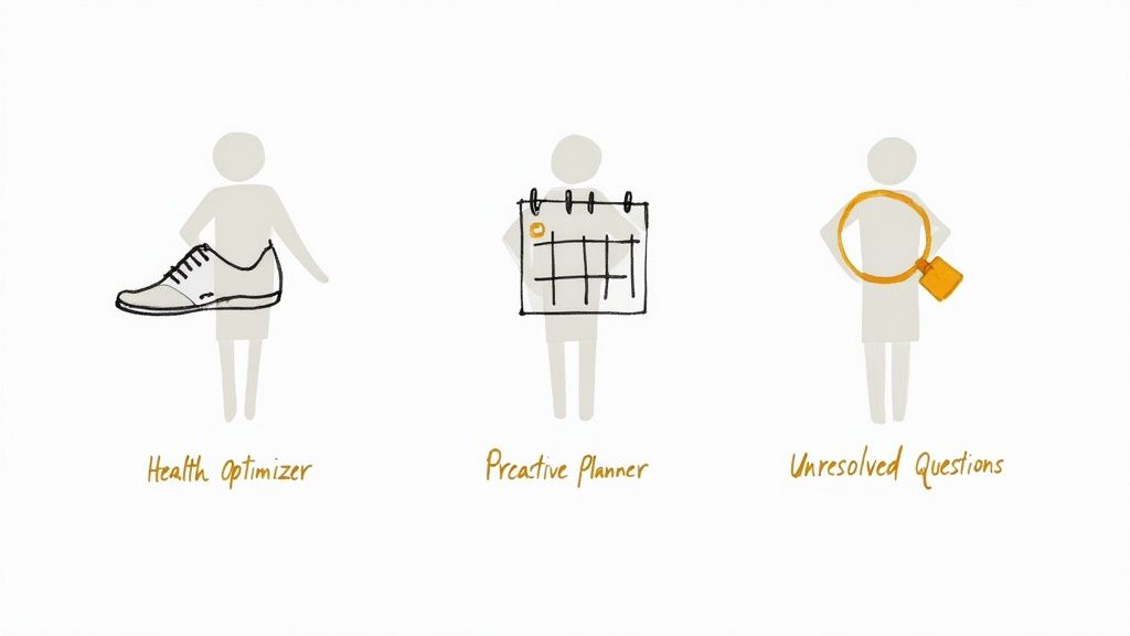 A focused individual looking at a health data dashboard on a tablet.